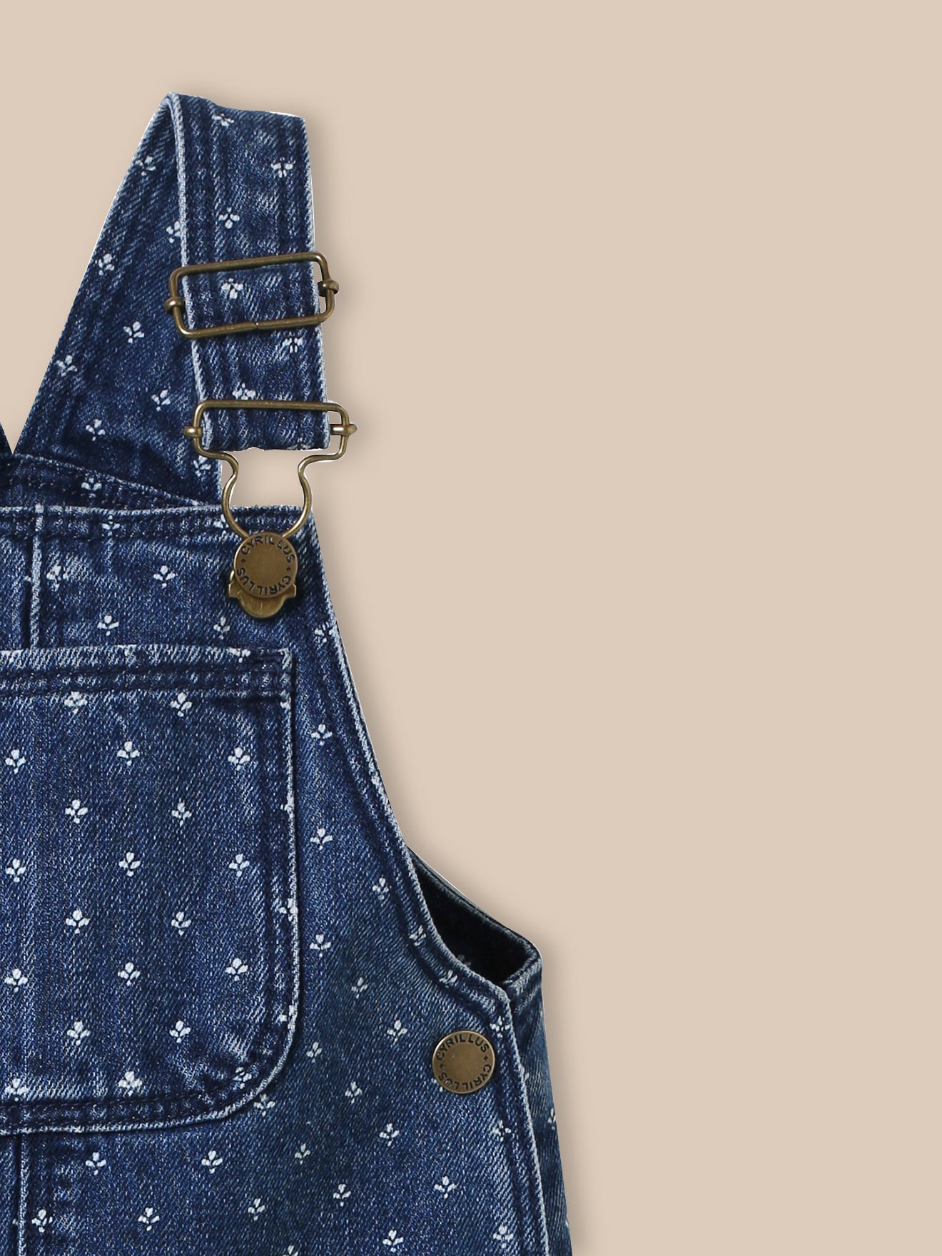 Bedrukte babysalopette in jeans