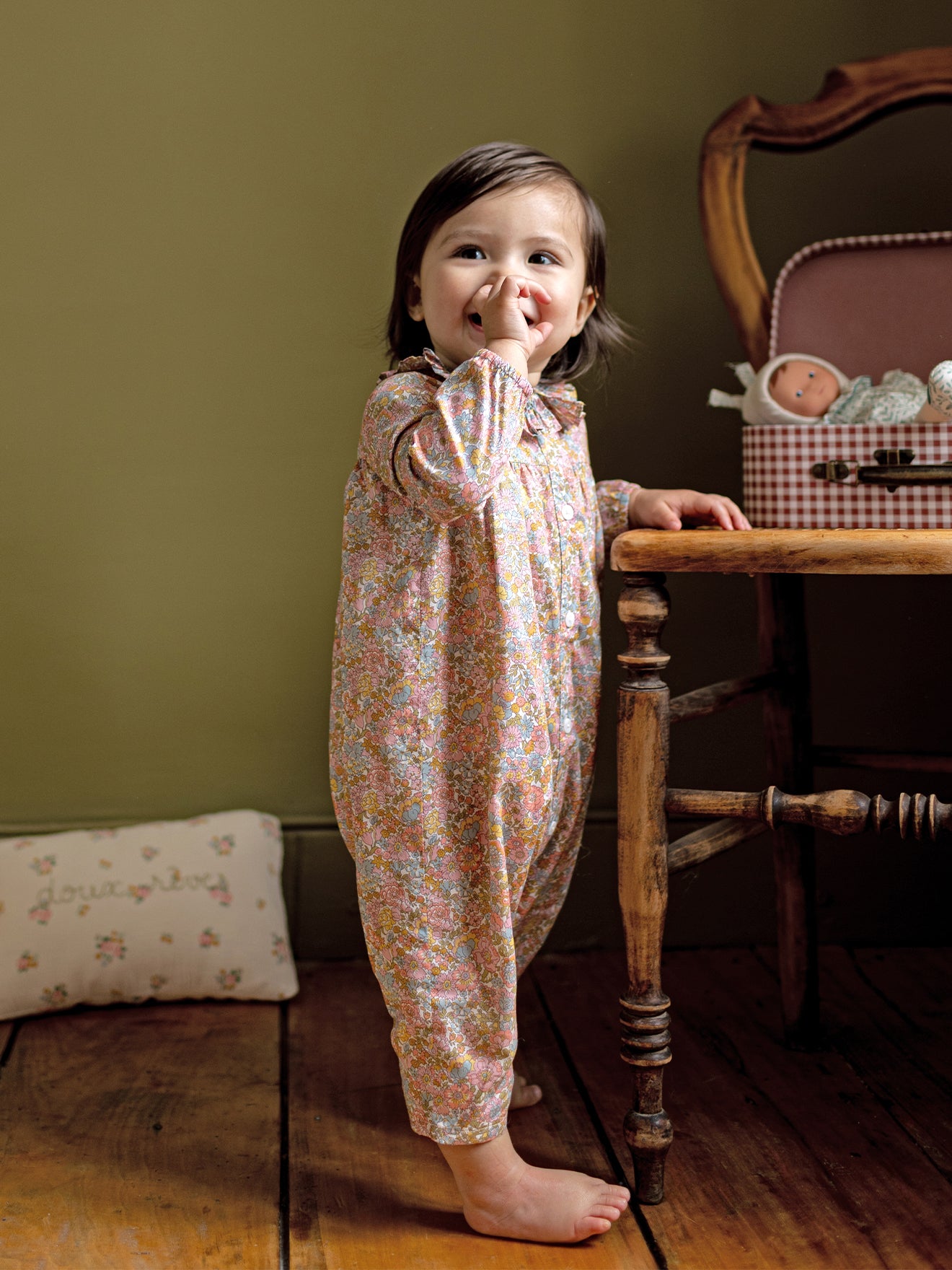 Lange babycombinatie in Liberty stof