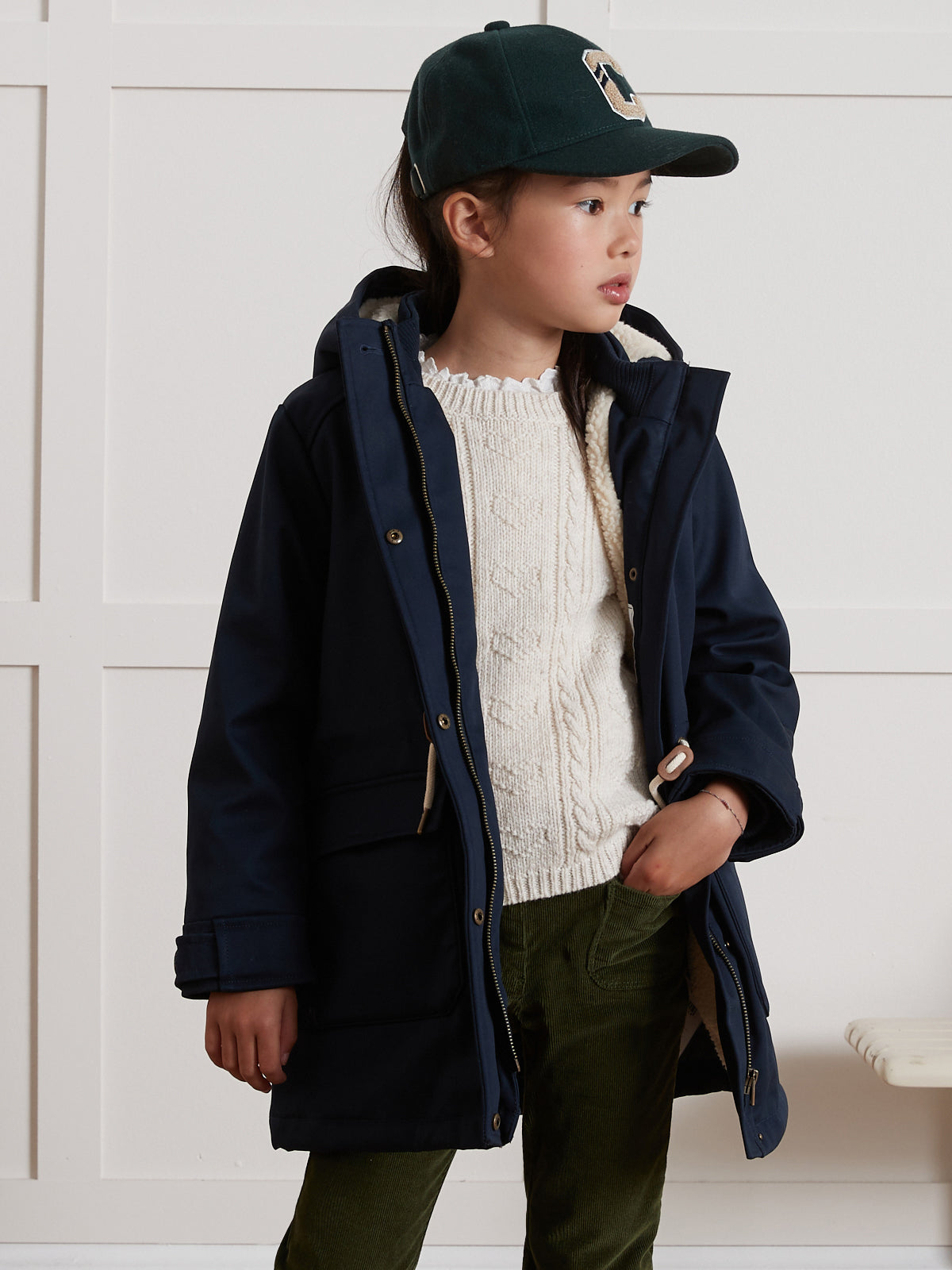 Parka nautique Fille doublée sherpa
