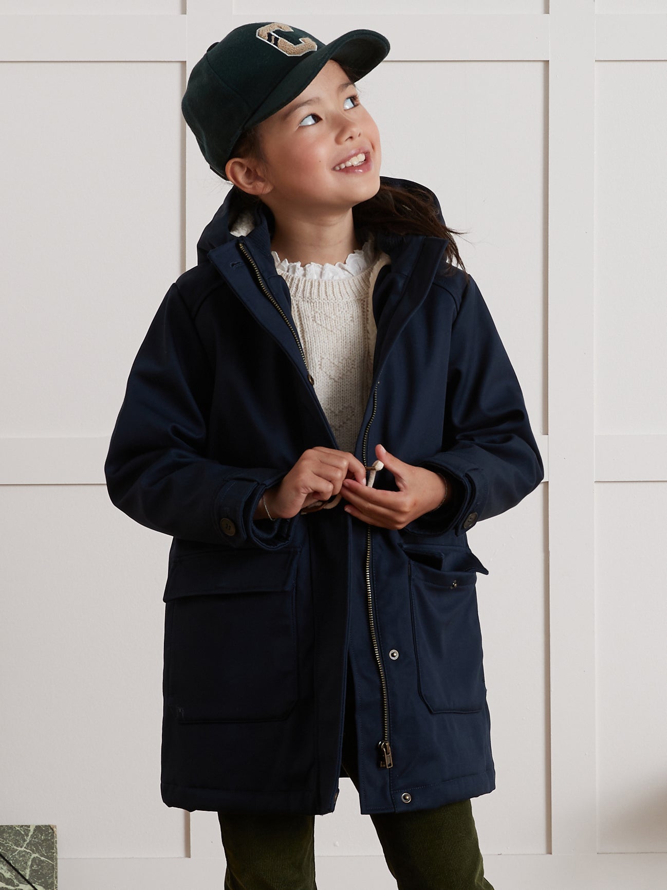 Parka nautique Fille doublée sherpa