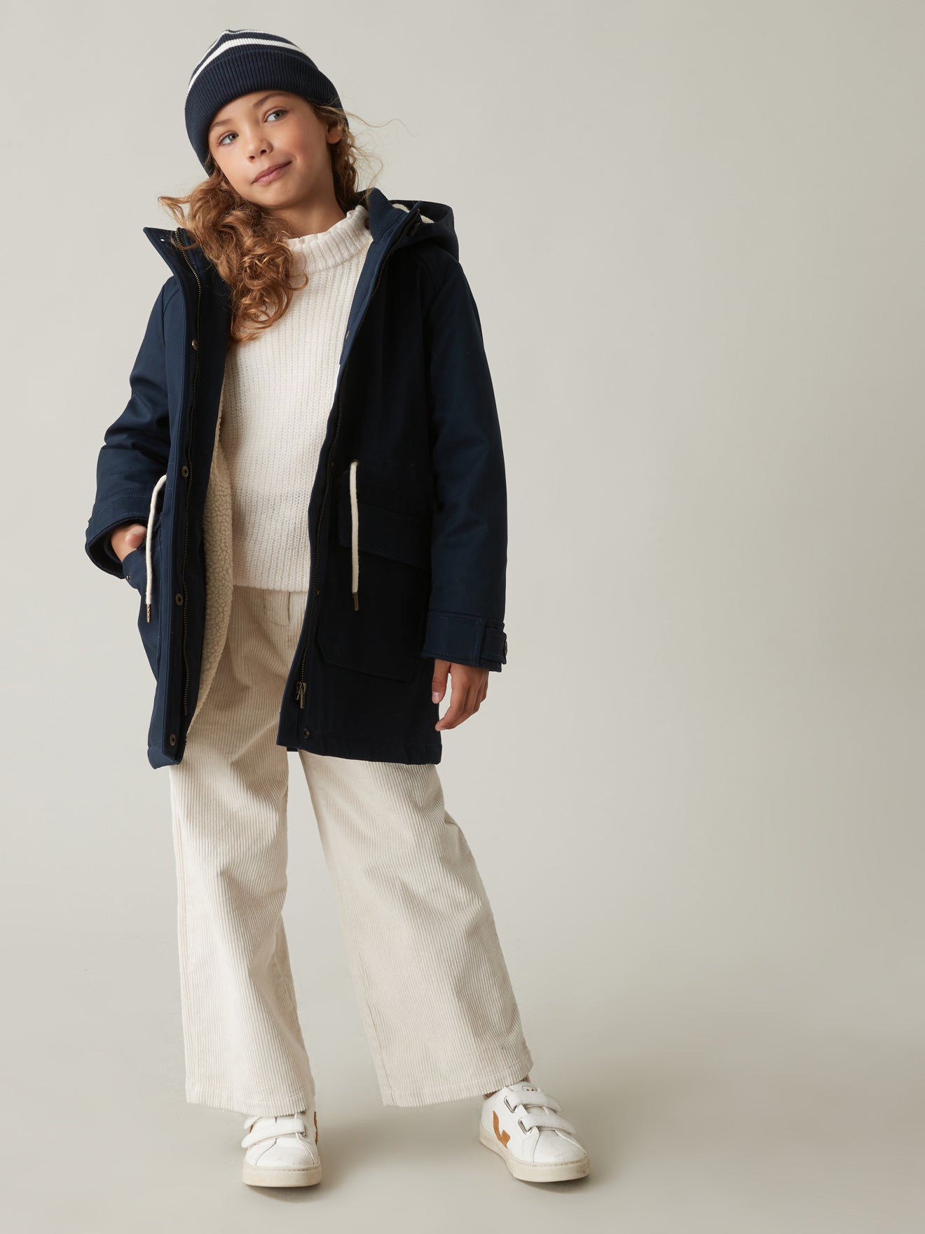 Parka nautique Fille doublée sherpa