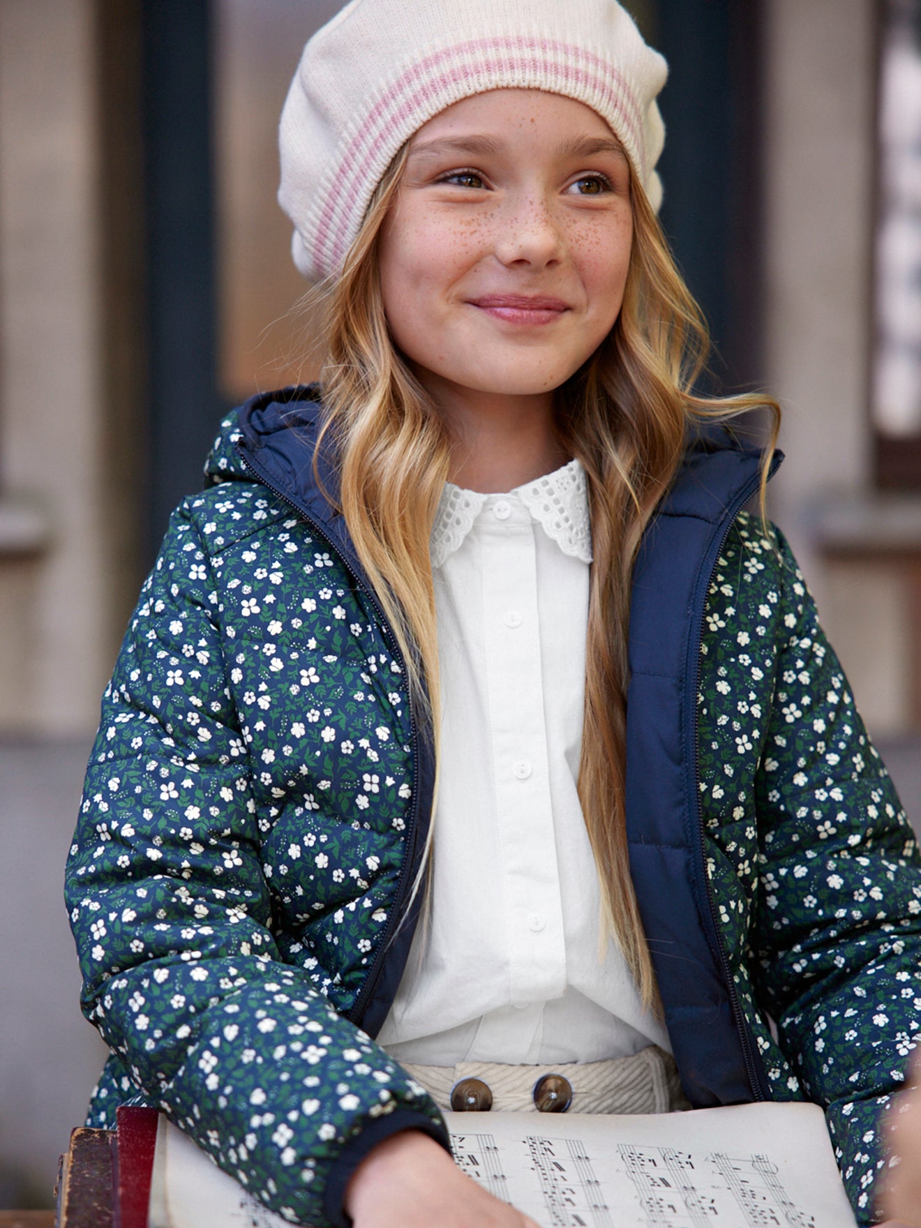 Doudoune réversible Fille plumes et duvet