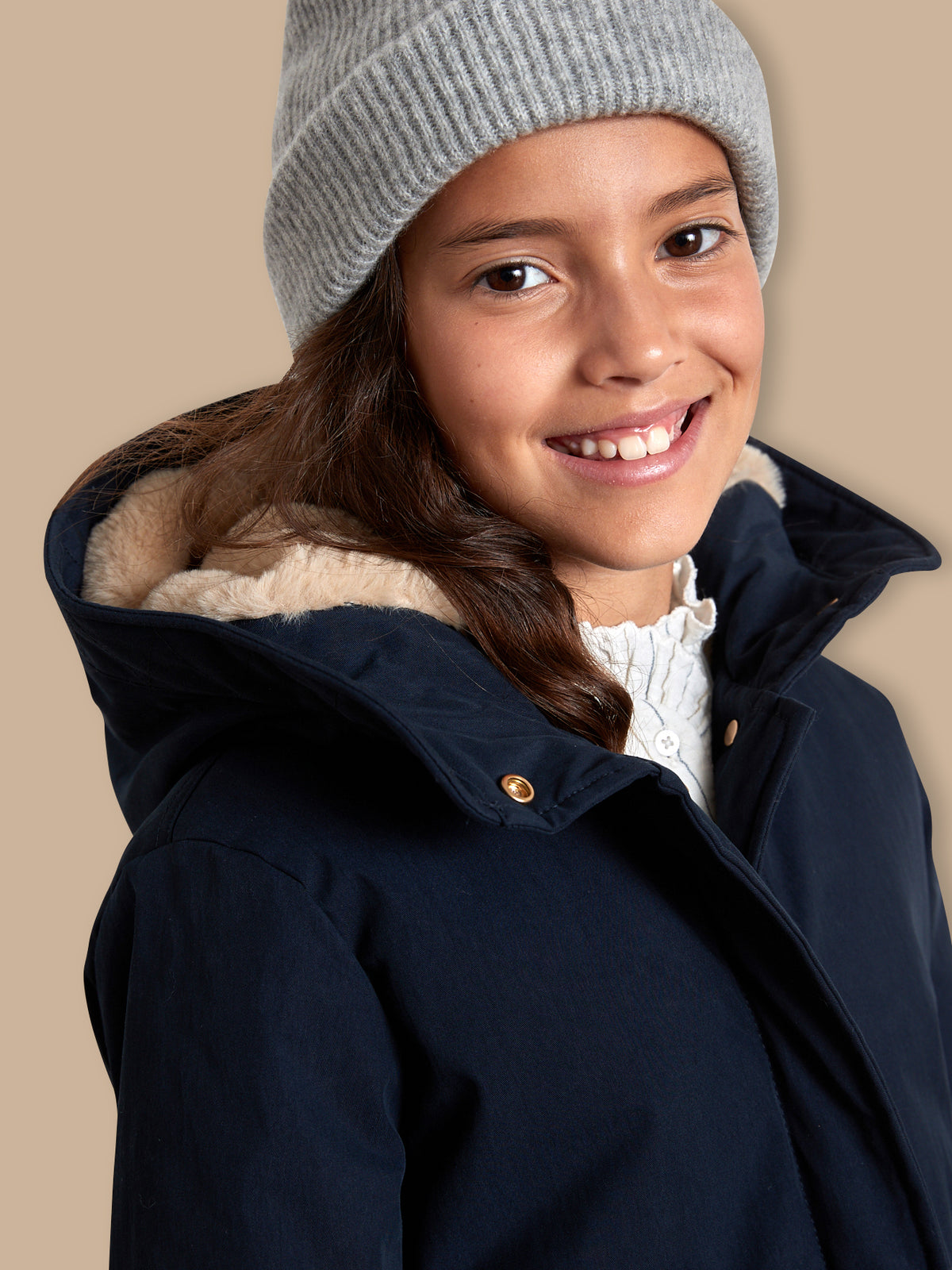 Parka gevoerd met nepbont - Junior collectie