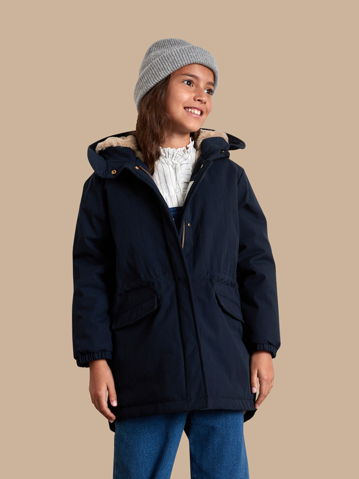 Parka gevoerd met nepbont - Junior collectie