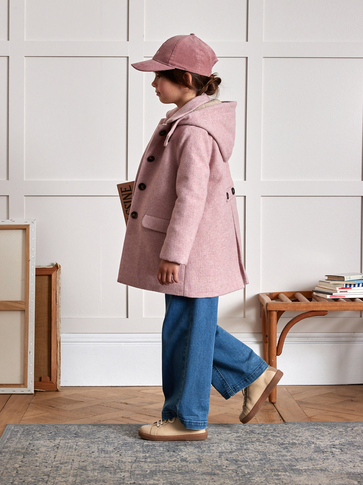 Manteau lainage chevron Fille