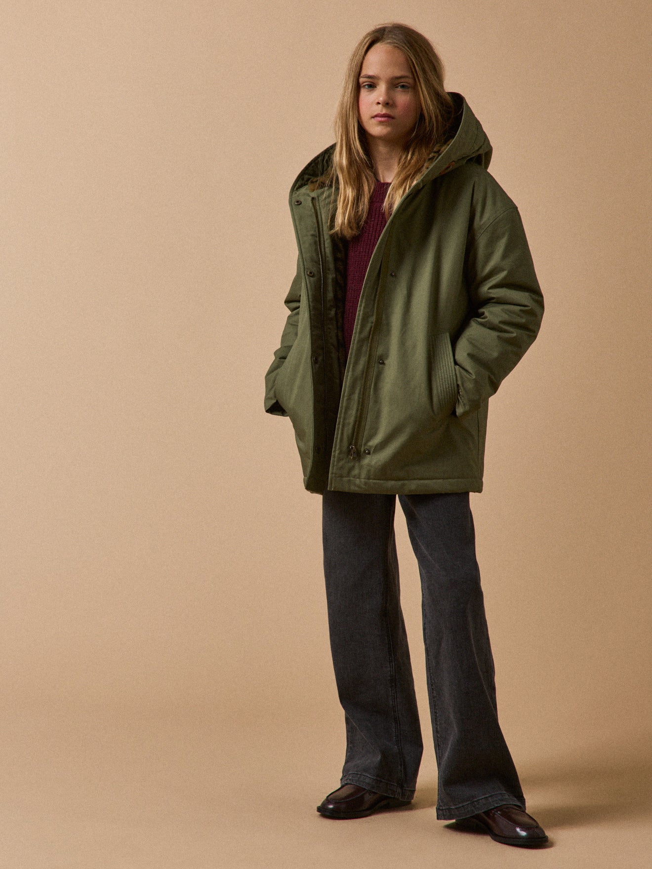 Parka courte doublée léopard - Collection Junior