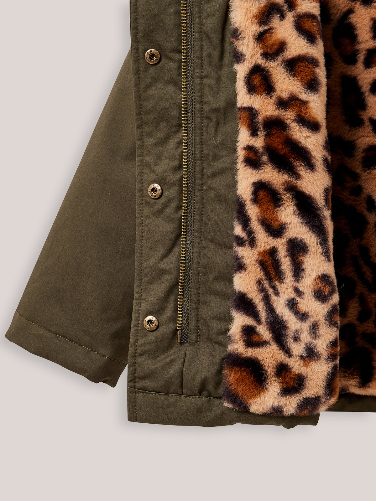 Parka courte doublée léopard - Collection Junior
