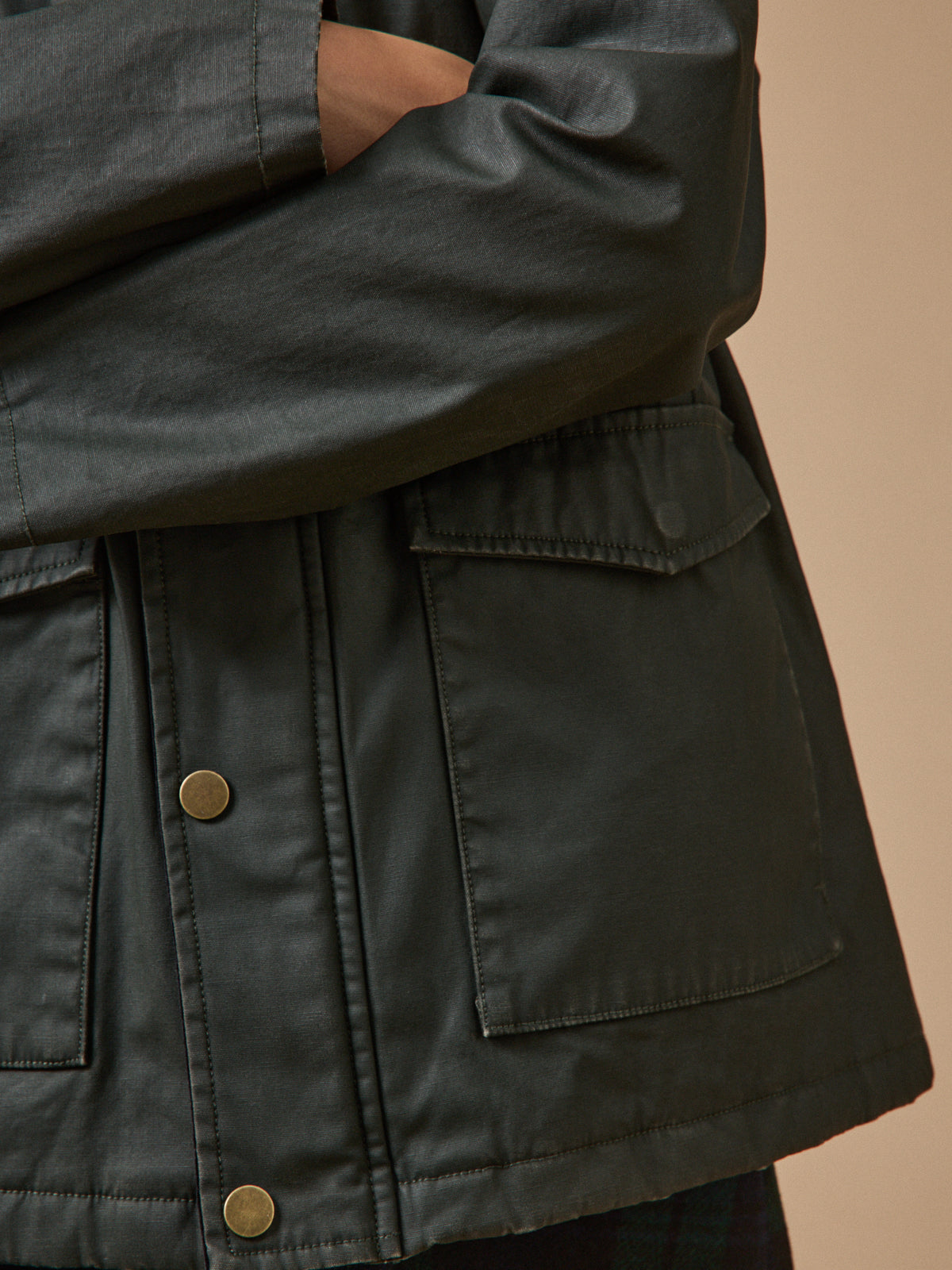 Veste en coton enduit Fille
