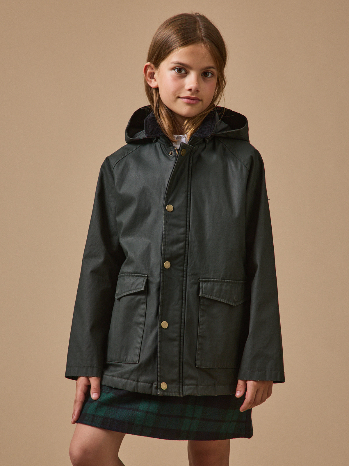 Veste en coton enduit Fille