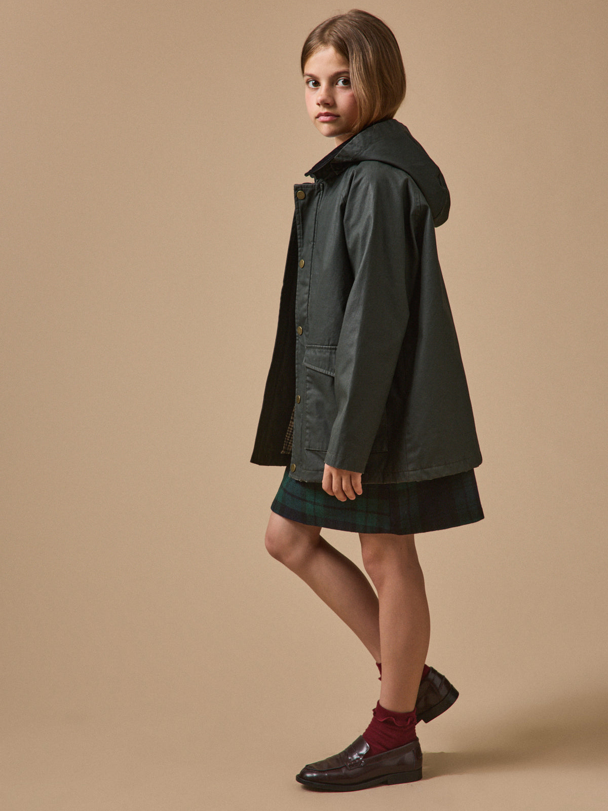 Veste en coton enduit Fille