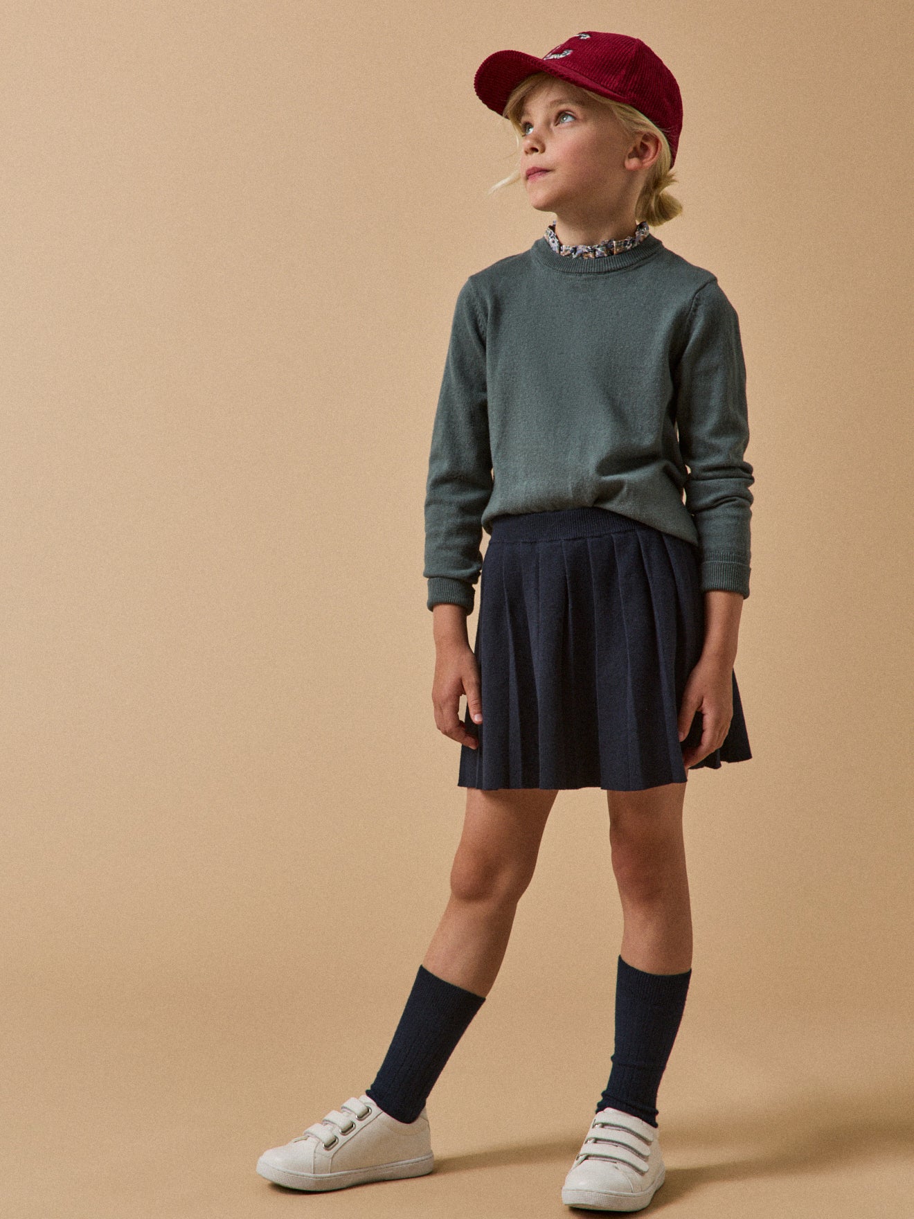 Meisjesrok in tricot met plissé