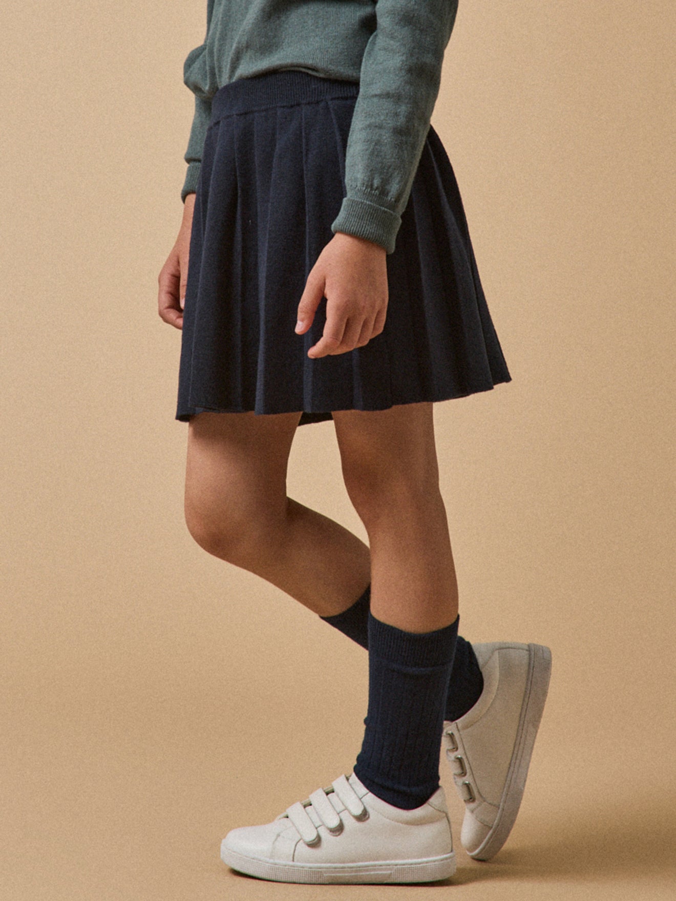 Meisjesrok in tricot met plissé