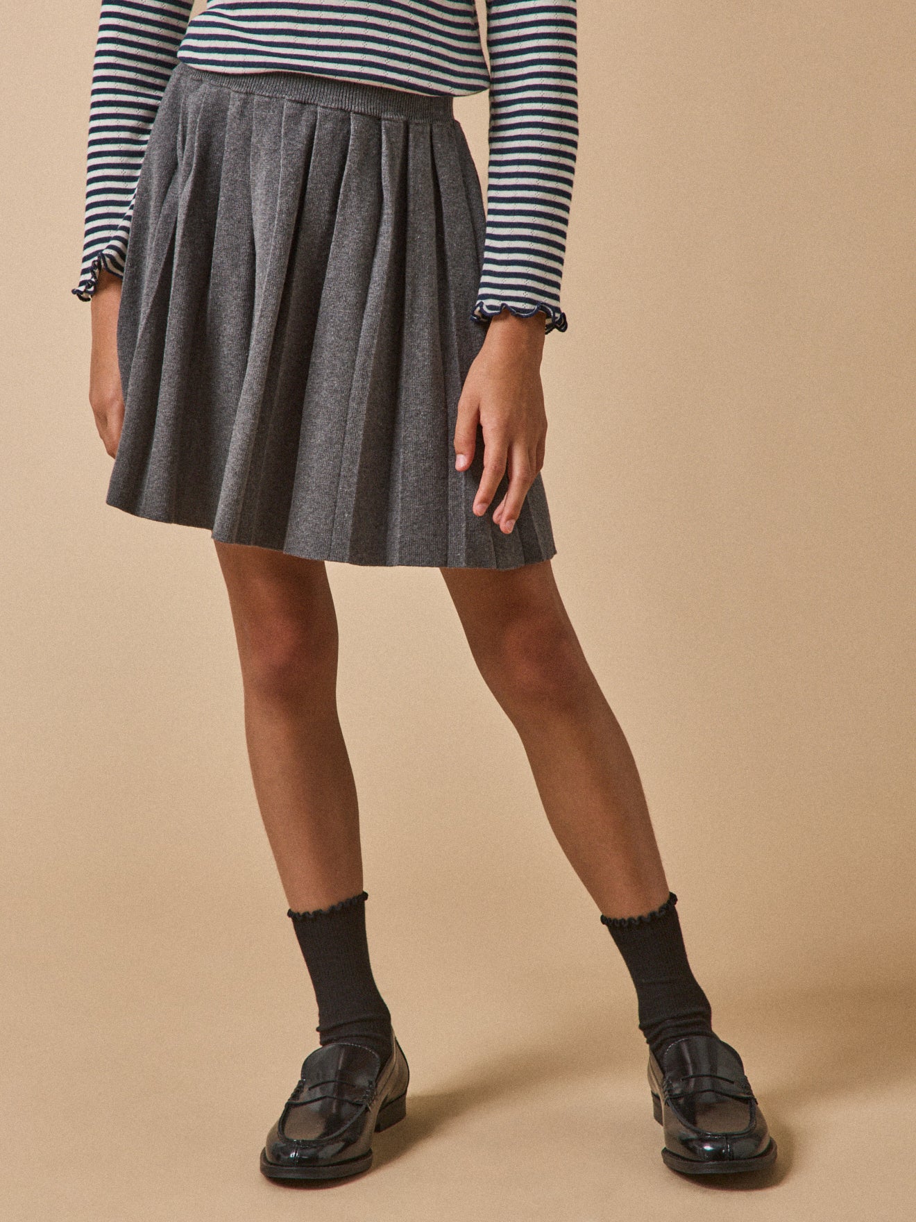 Meisjesrok in tricot met plissé