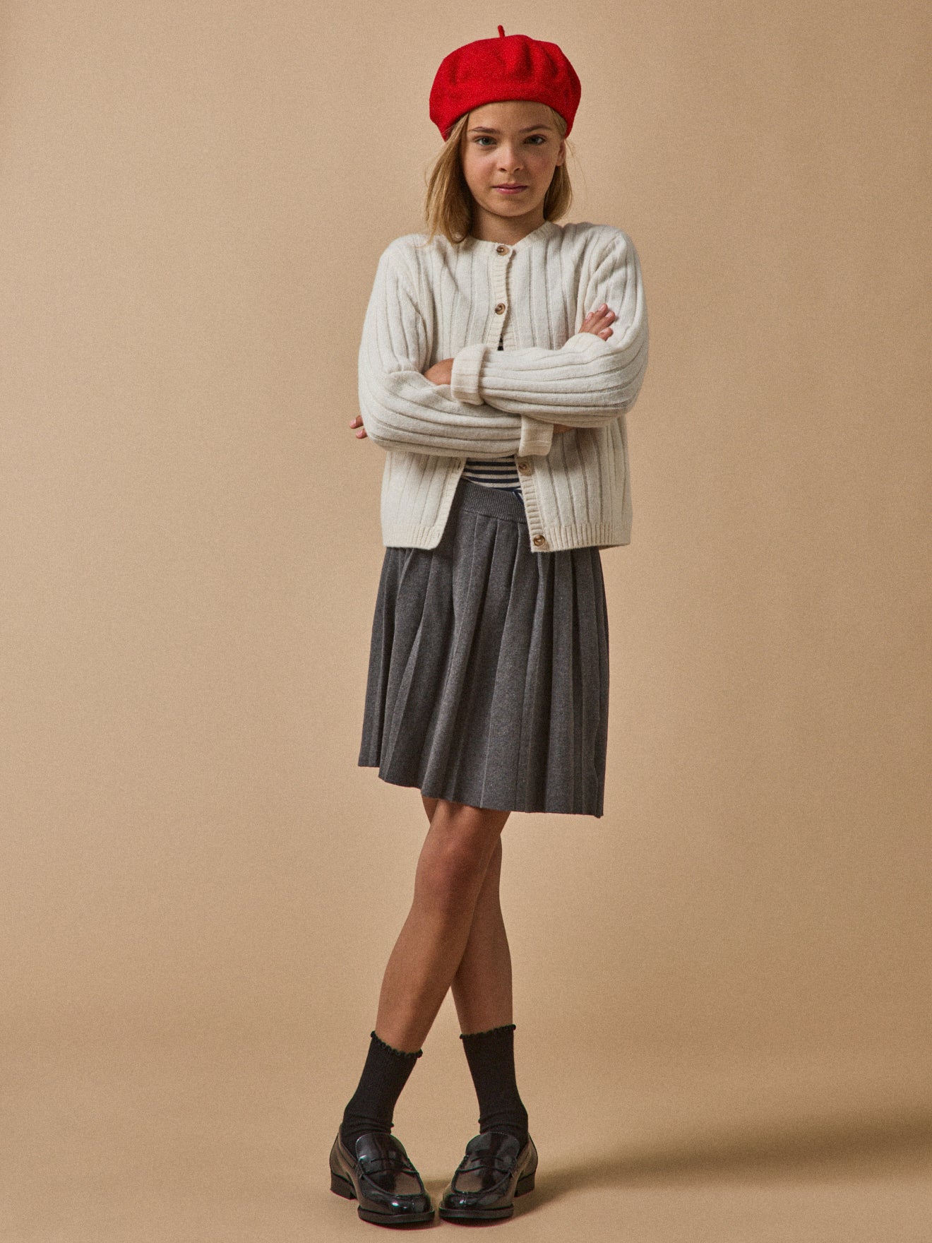 Meisjesrok in tricot met plissé