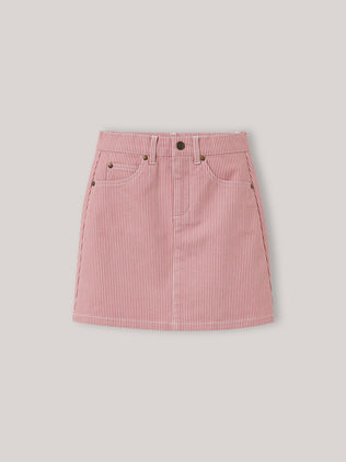 Meisjesrok in gestreept denim