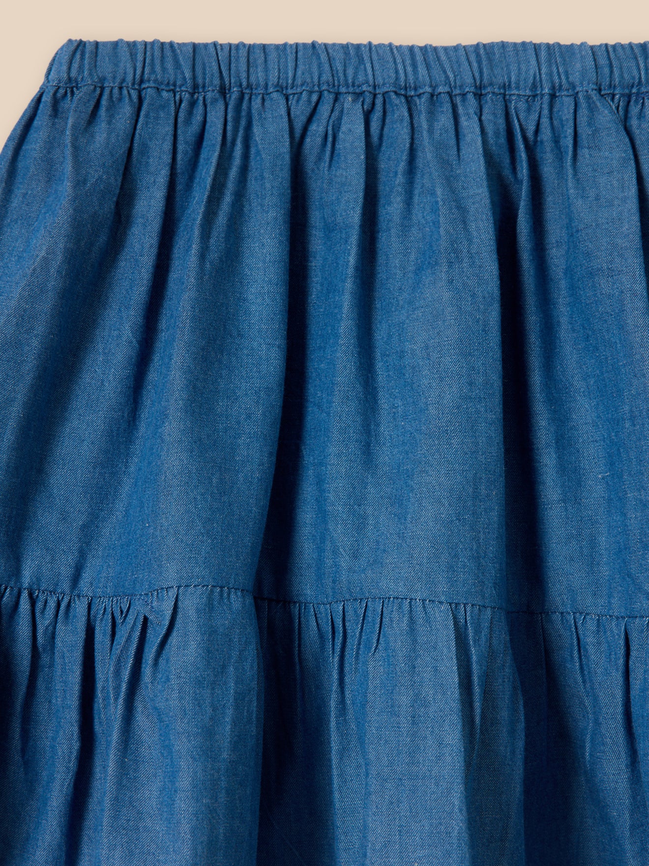 Meisjesrok met strook in light denim