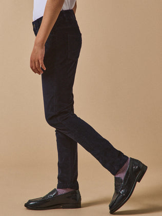 Slim fit meisjesbroek in velours