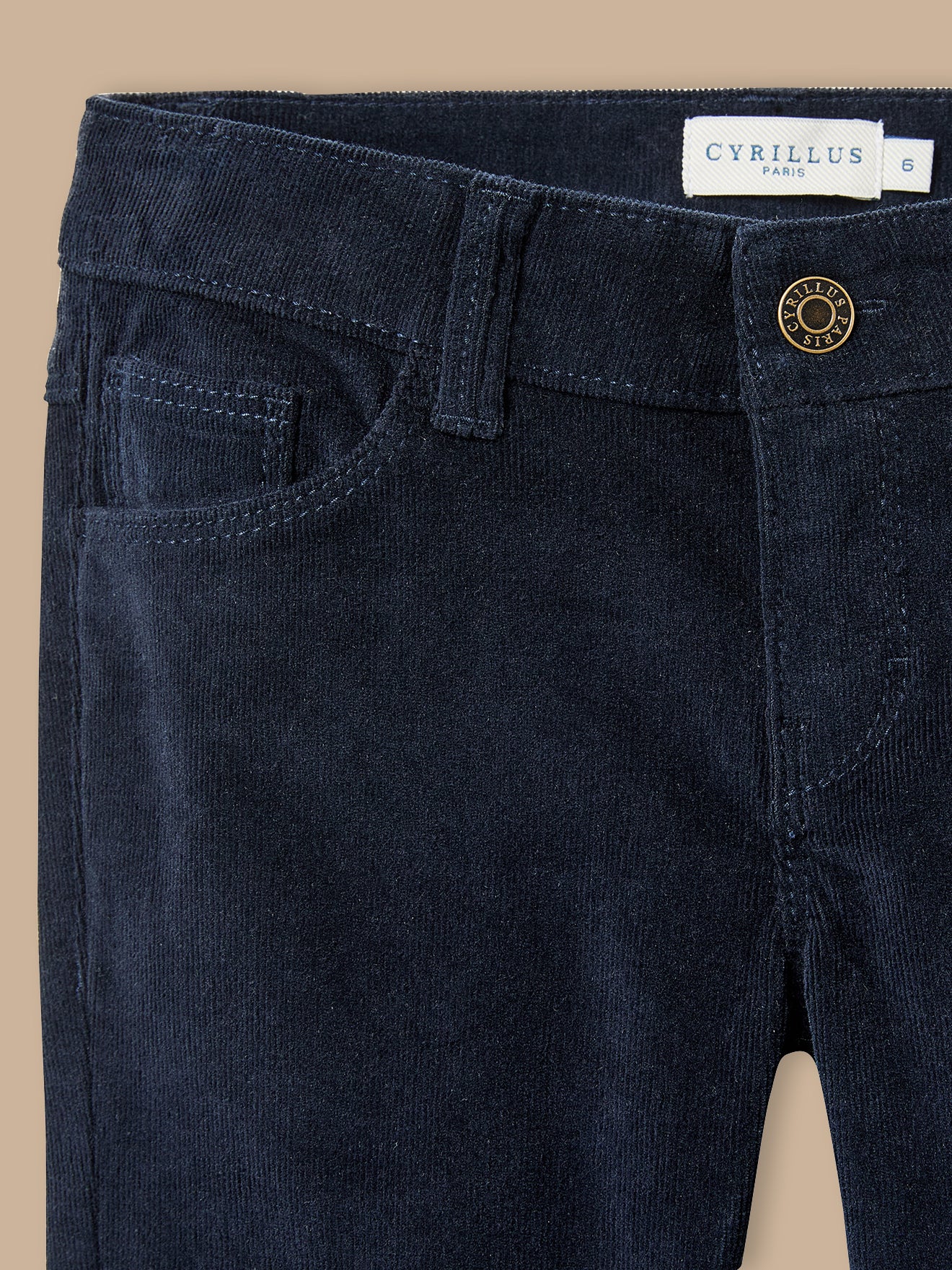 Slim fit meisjesbroek in velours