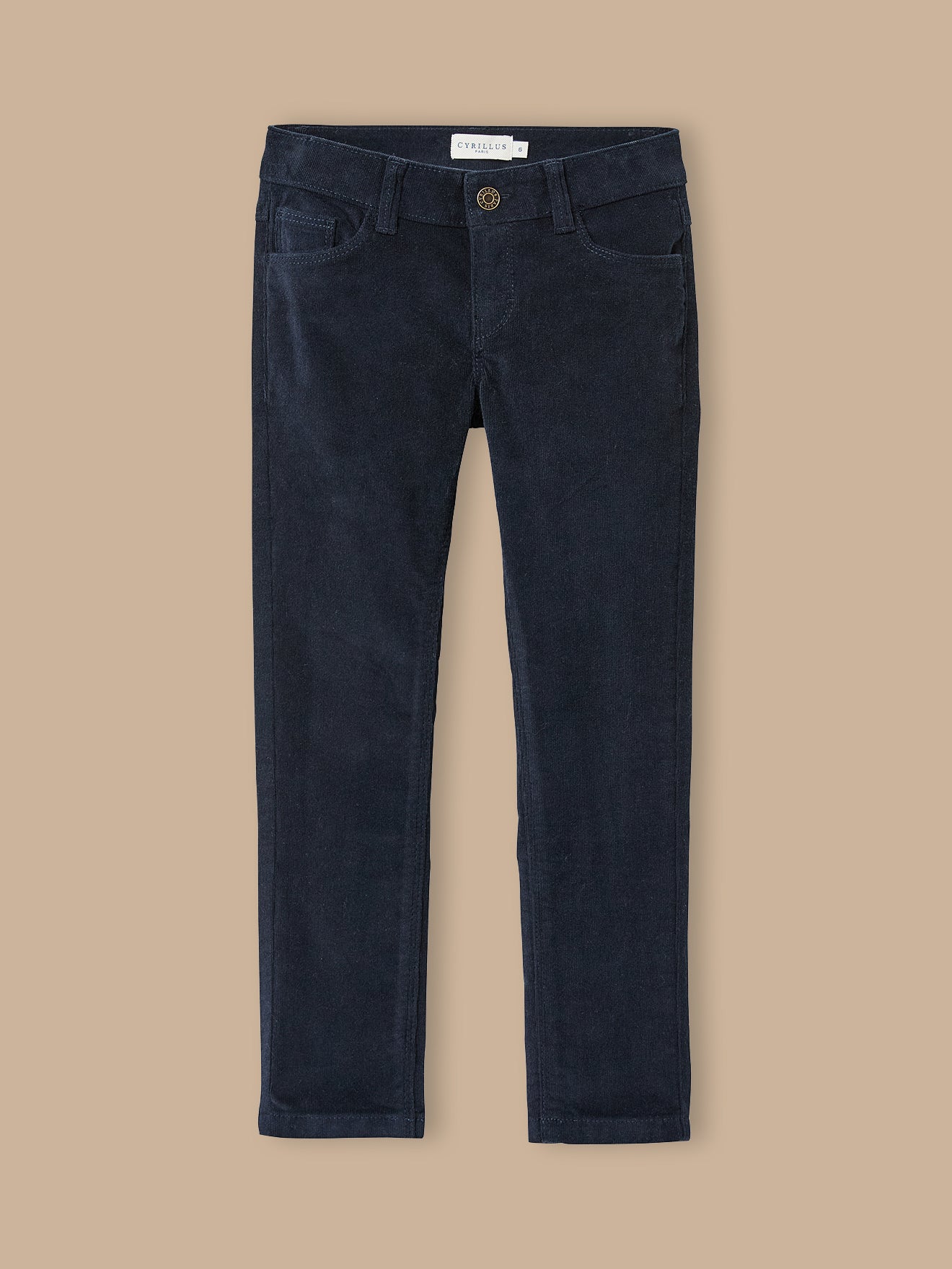 Slim fit meisjesbroek in velours