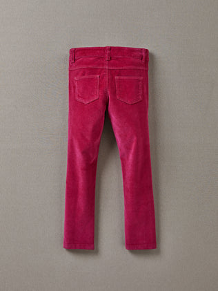 Slim fit meisjesbroek in velours