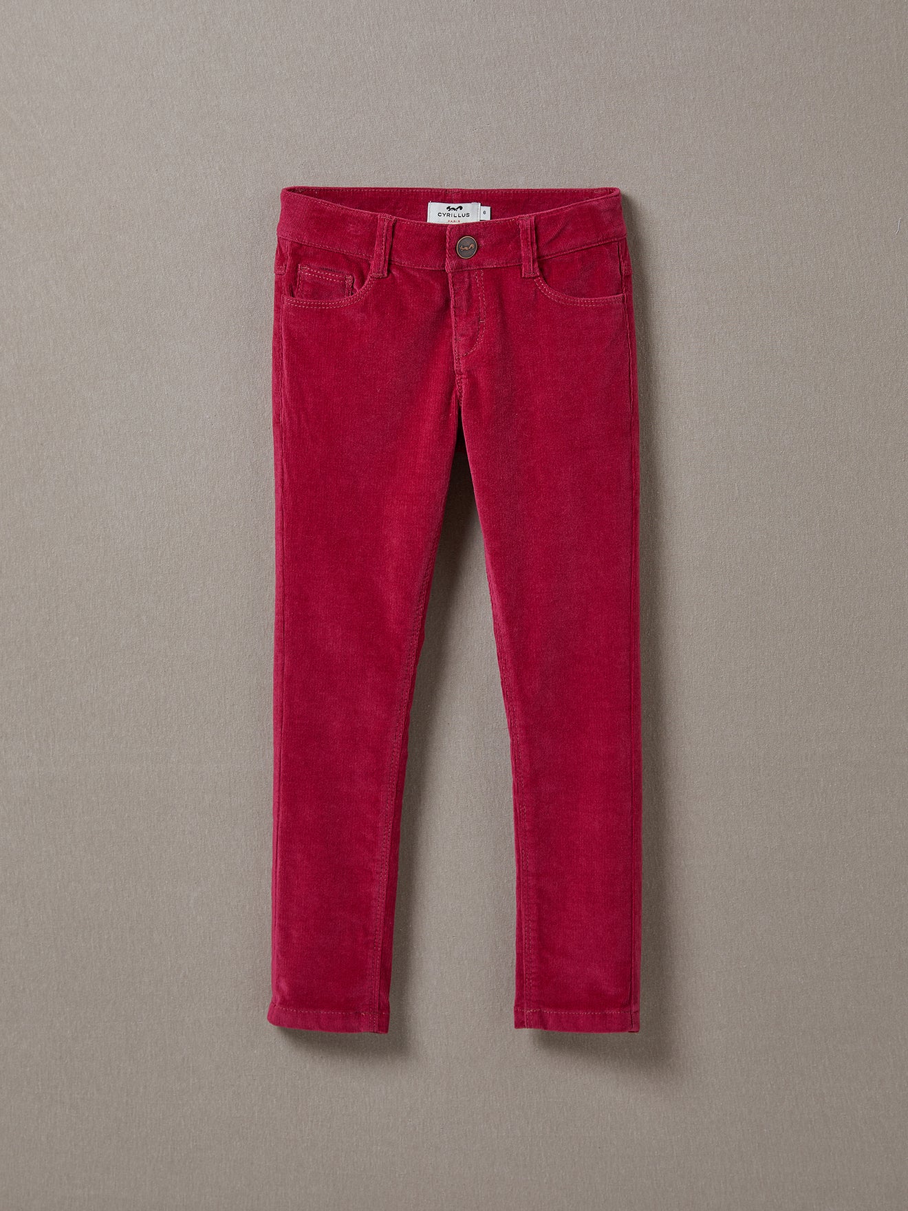 Slim fit meisjesbroek in velours