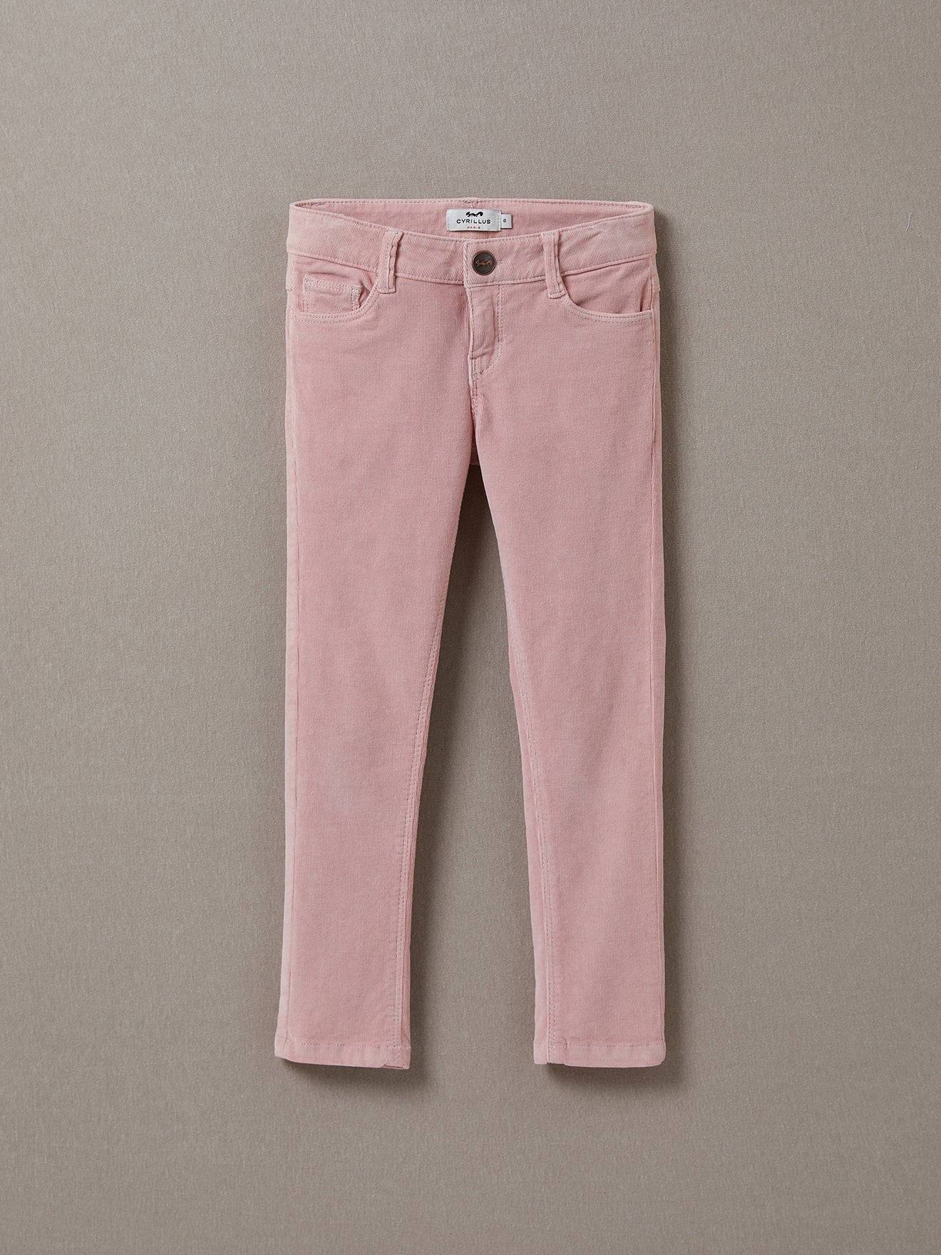 Slim fit meisjesbroek in velours