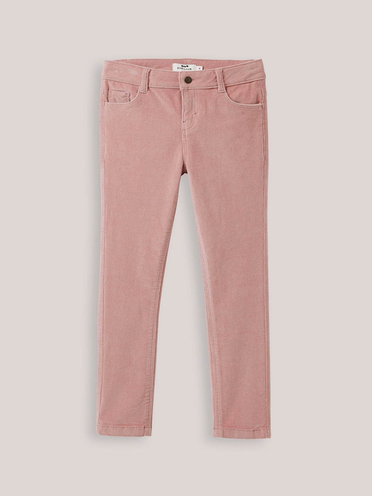 Slim fit meisjesbroek in velours