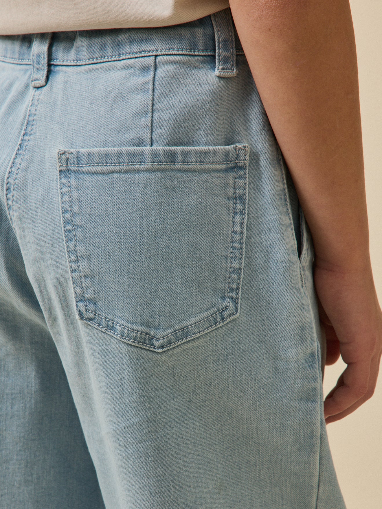 Wijde meisjesbroek in denim - Junior collectie