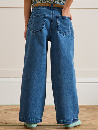 Pantalon large Fille en denim