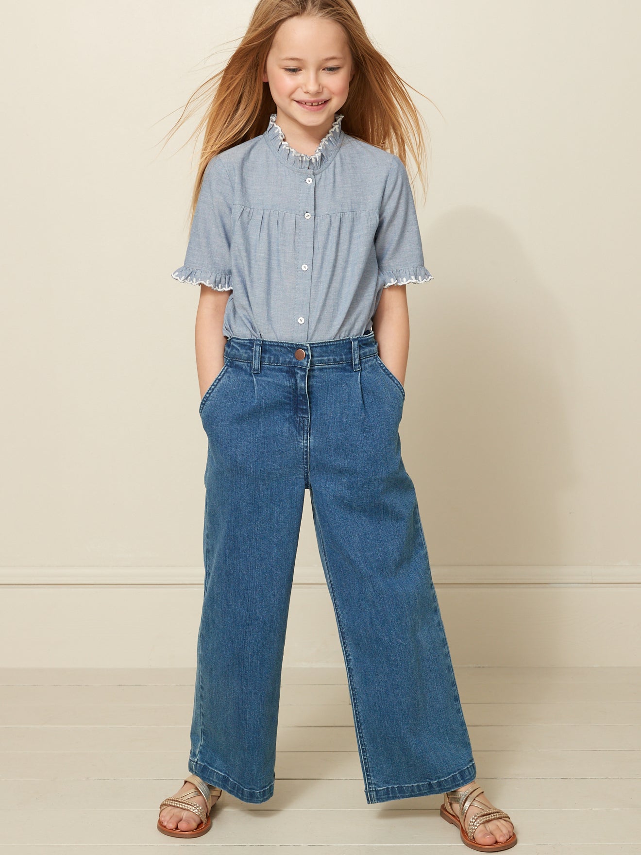 Pantalon large en denim - Collection Junior