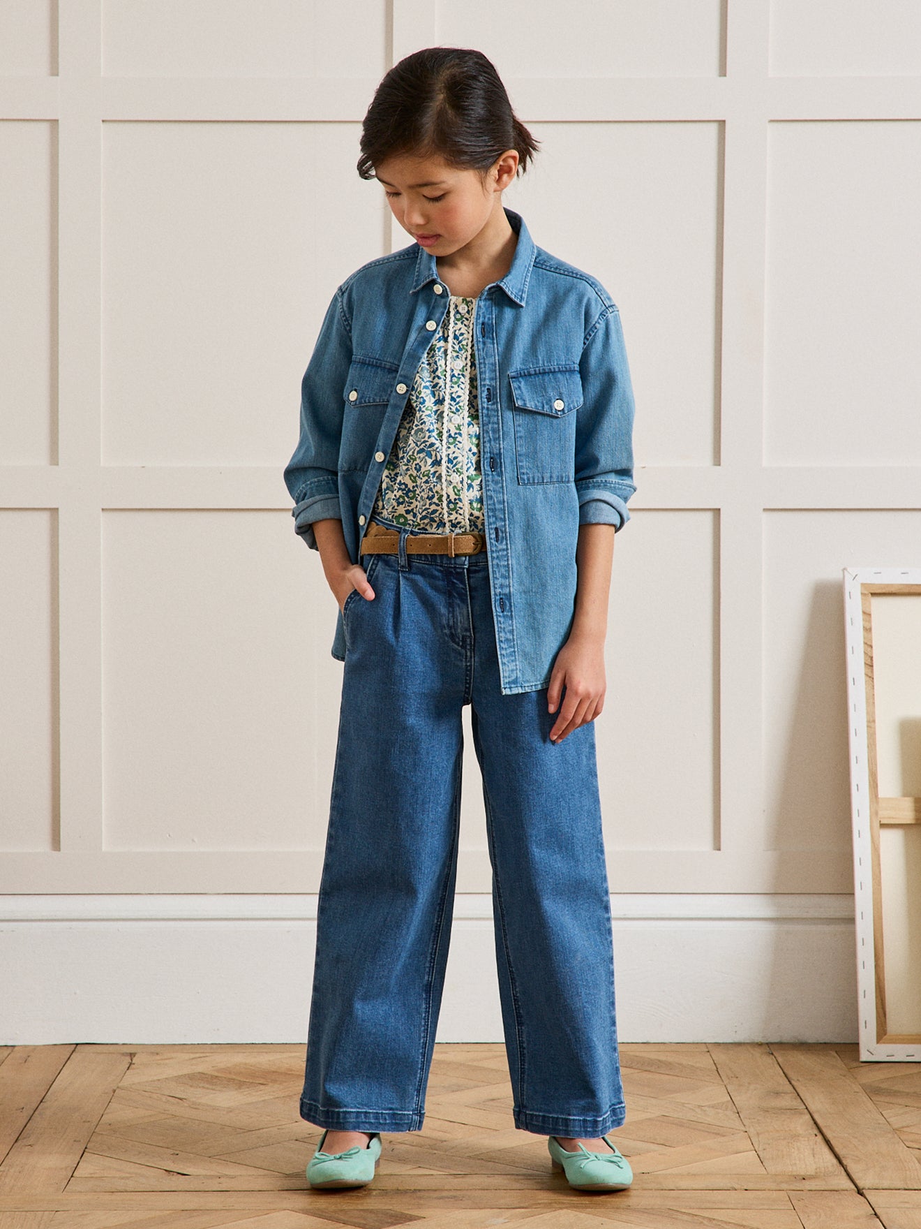 Pantalon large en denim - Collection Junior