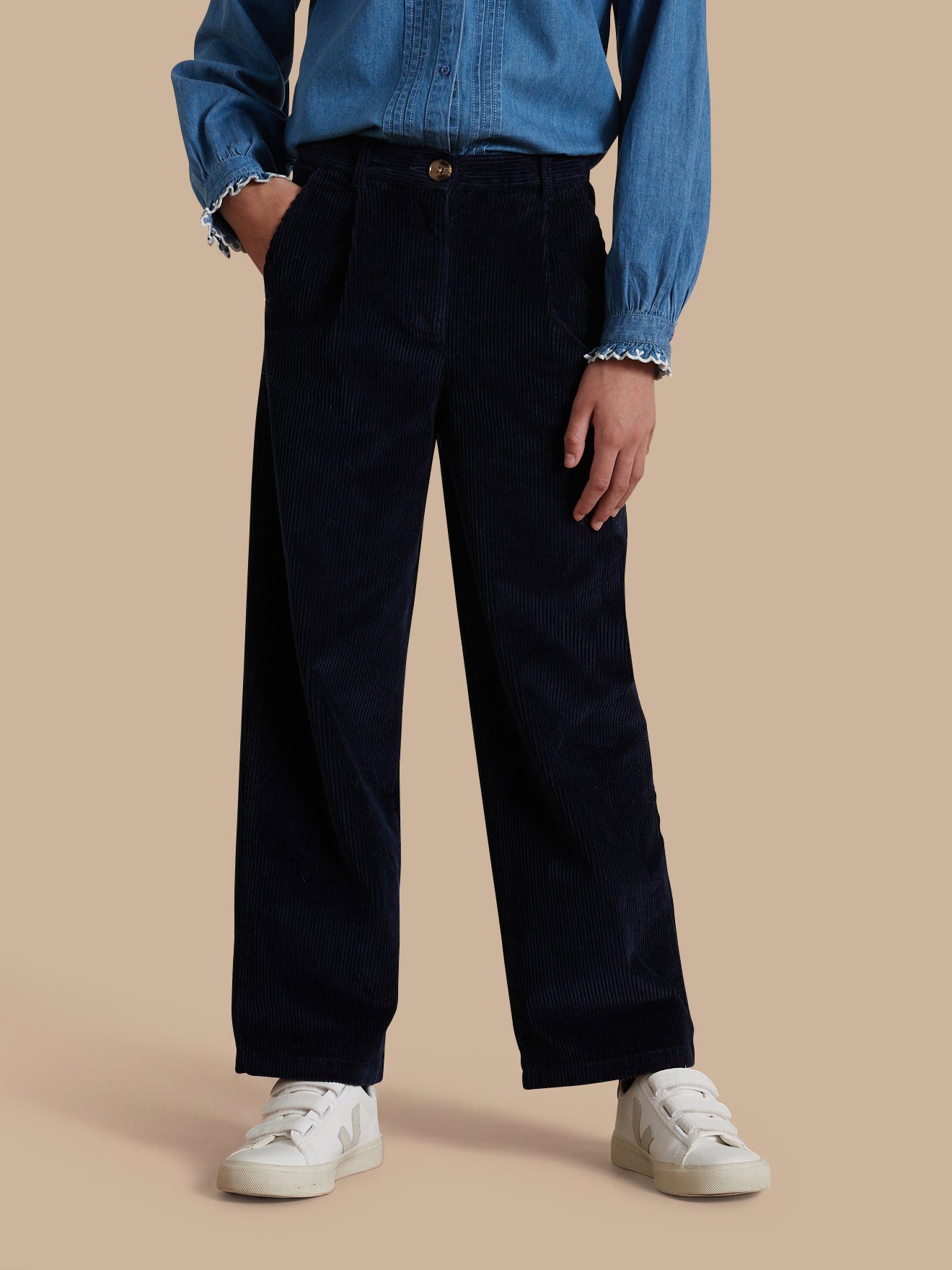 Pantalon large en velours Fille