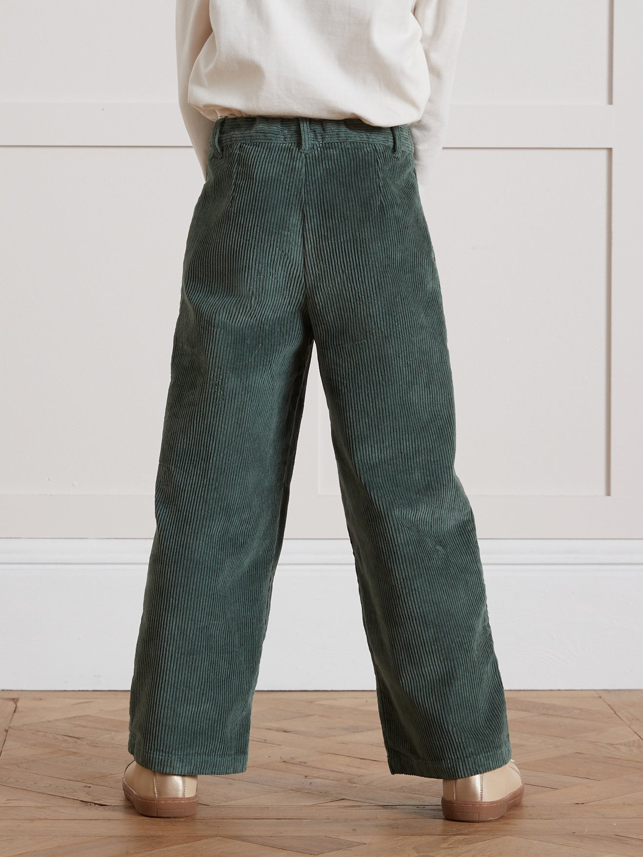 Flared meisjesbroek in velours