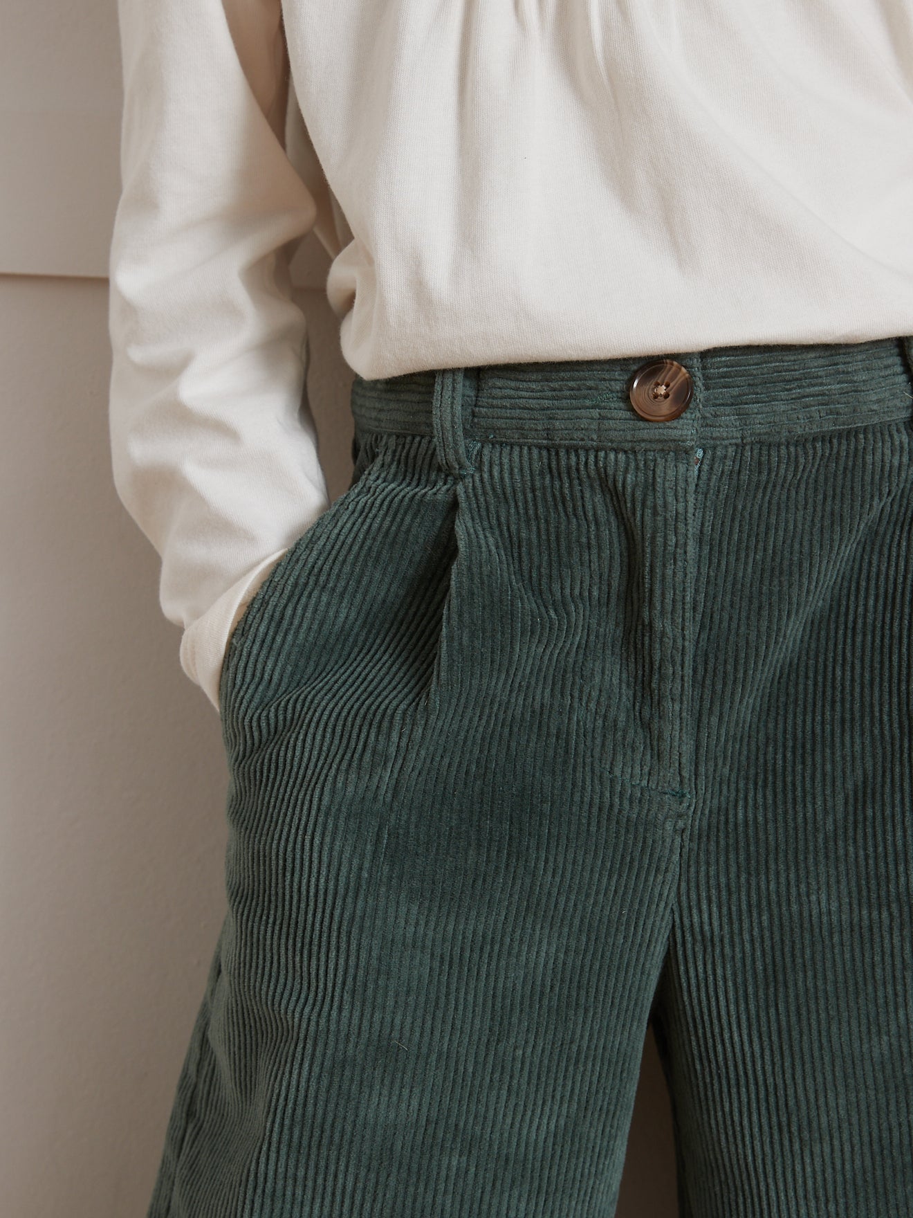 Flared meisjesbroek in velours