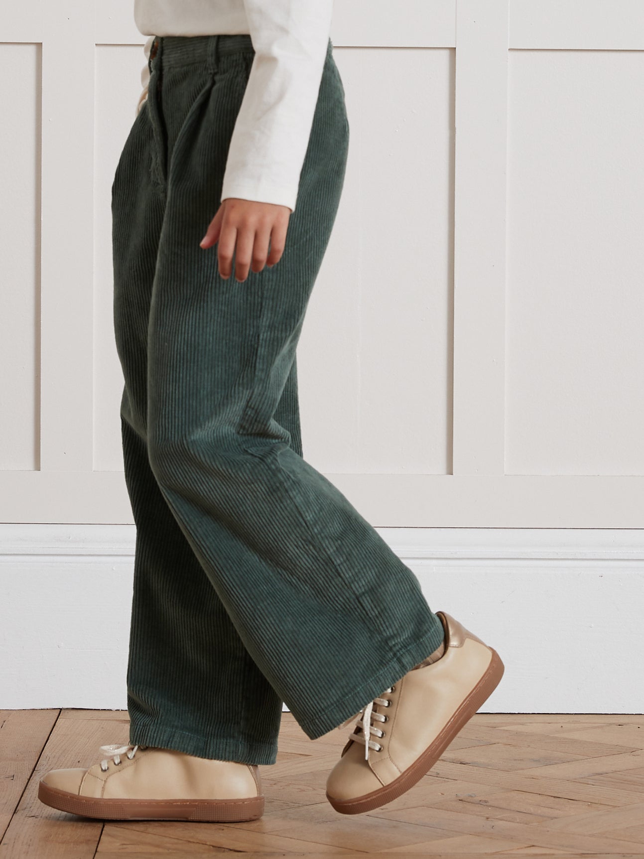 Flared meisjesbroek in velours