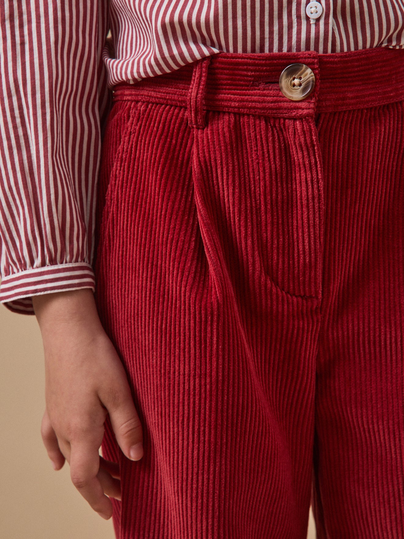 Flared meisjesbroek in velours