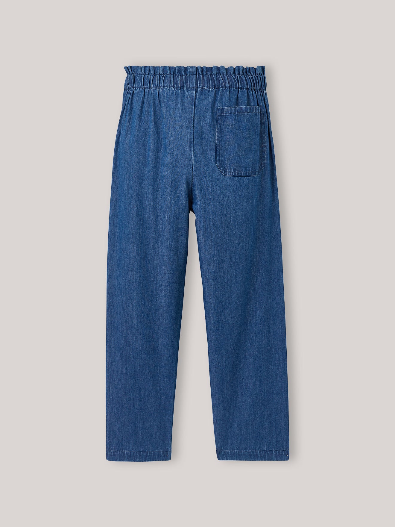 Wijde meisjesbroek in light denim