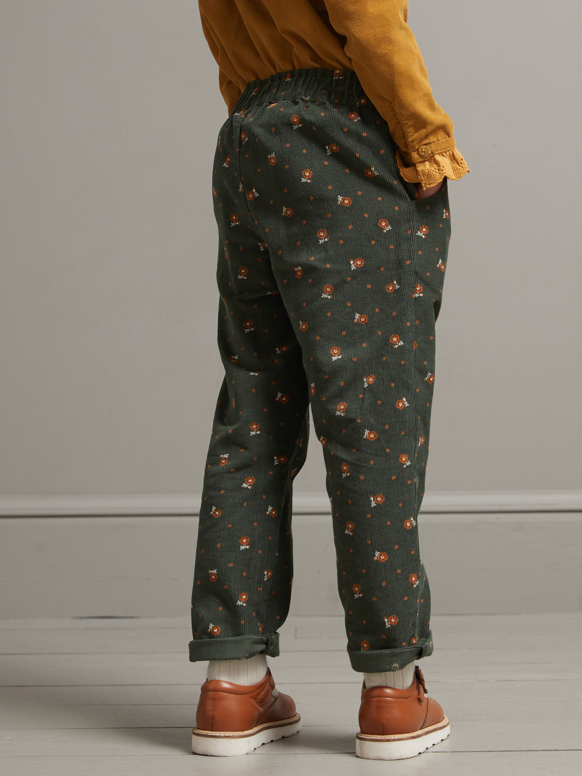 Pantalon Fille en velours imprimé