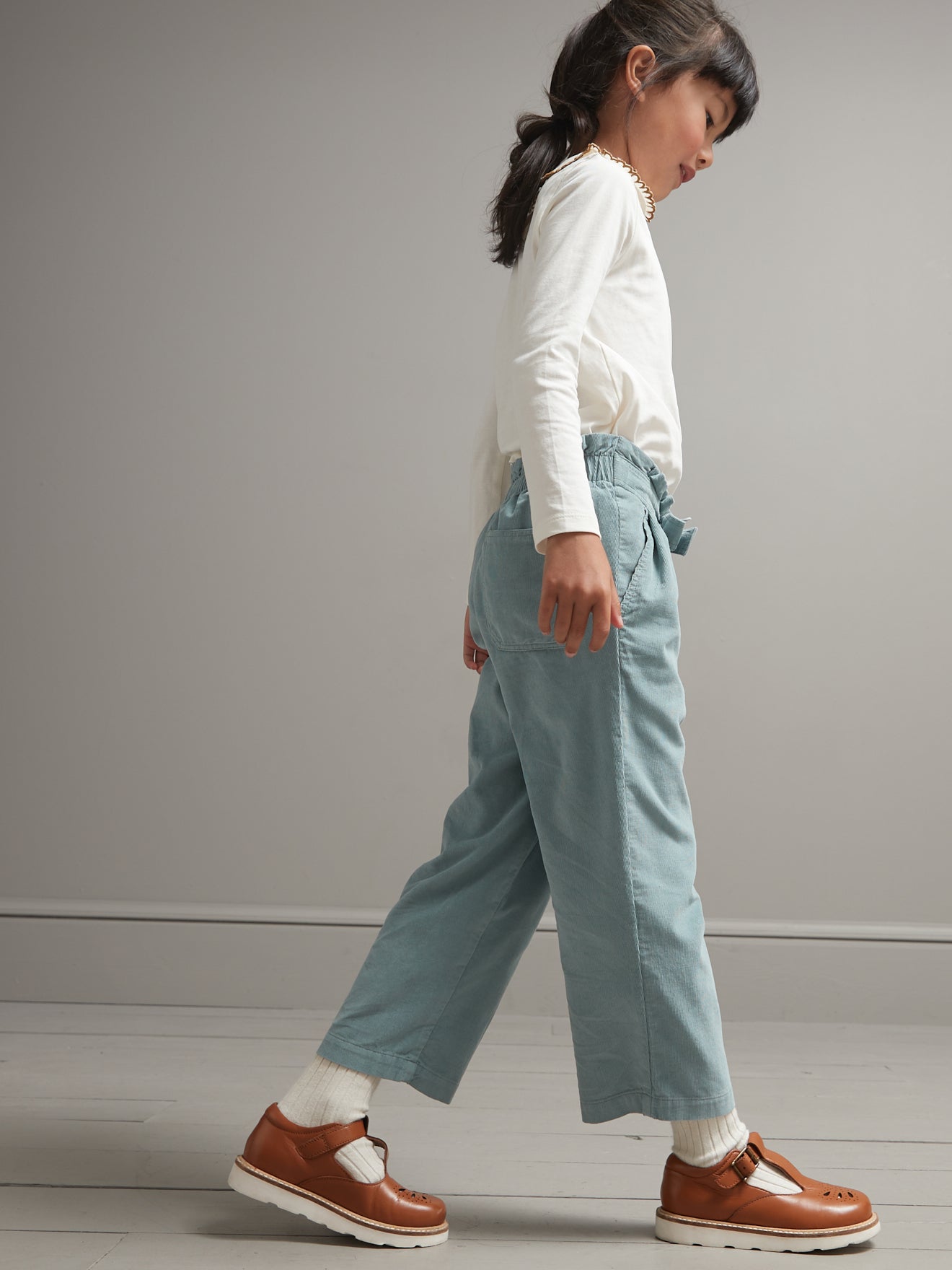 Pantalon large Fille en velours