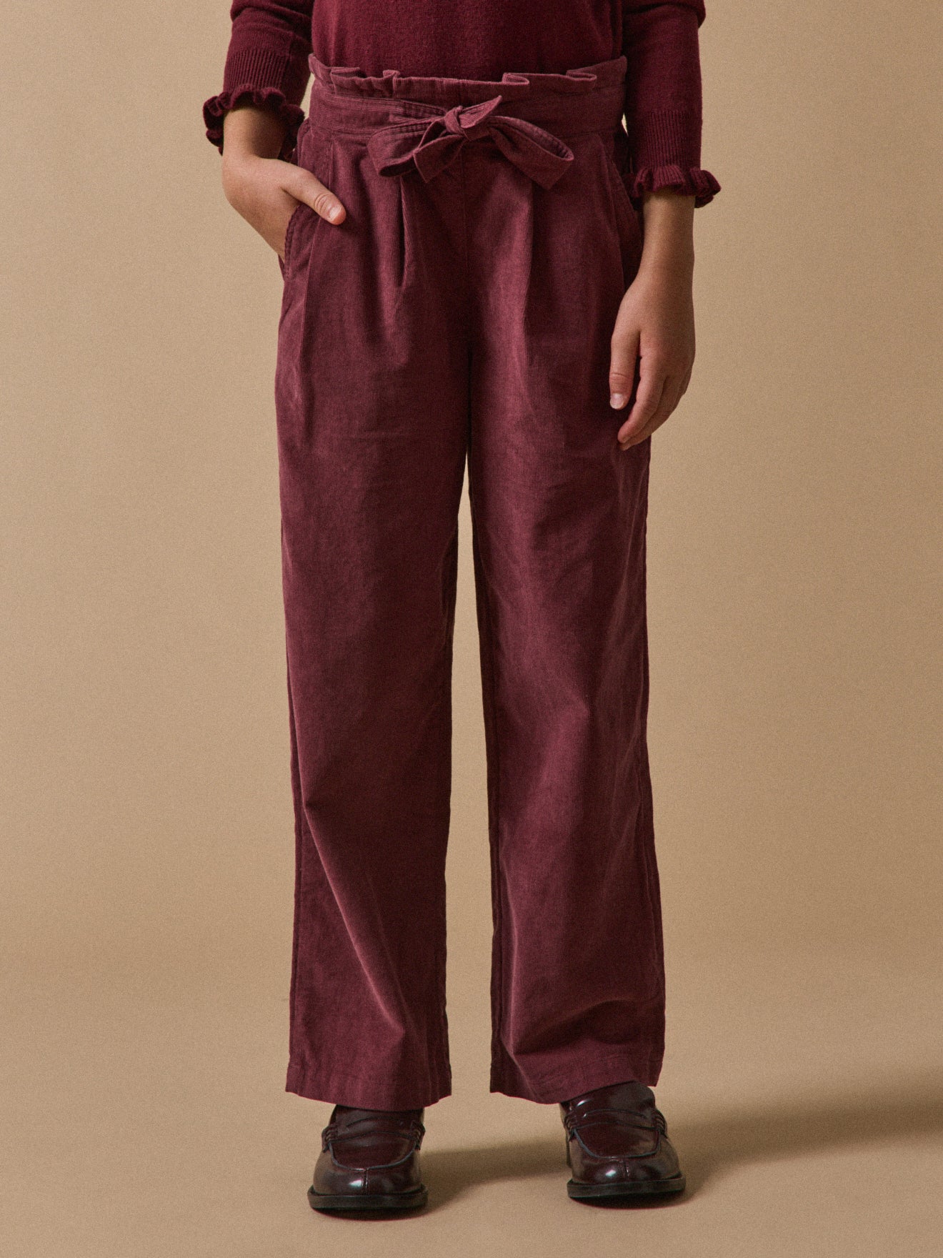 Pantalon large Fille en velours