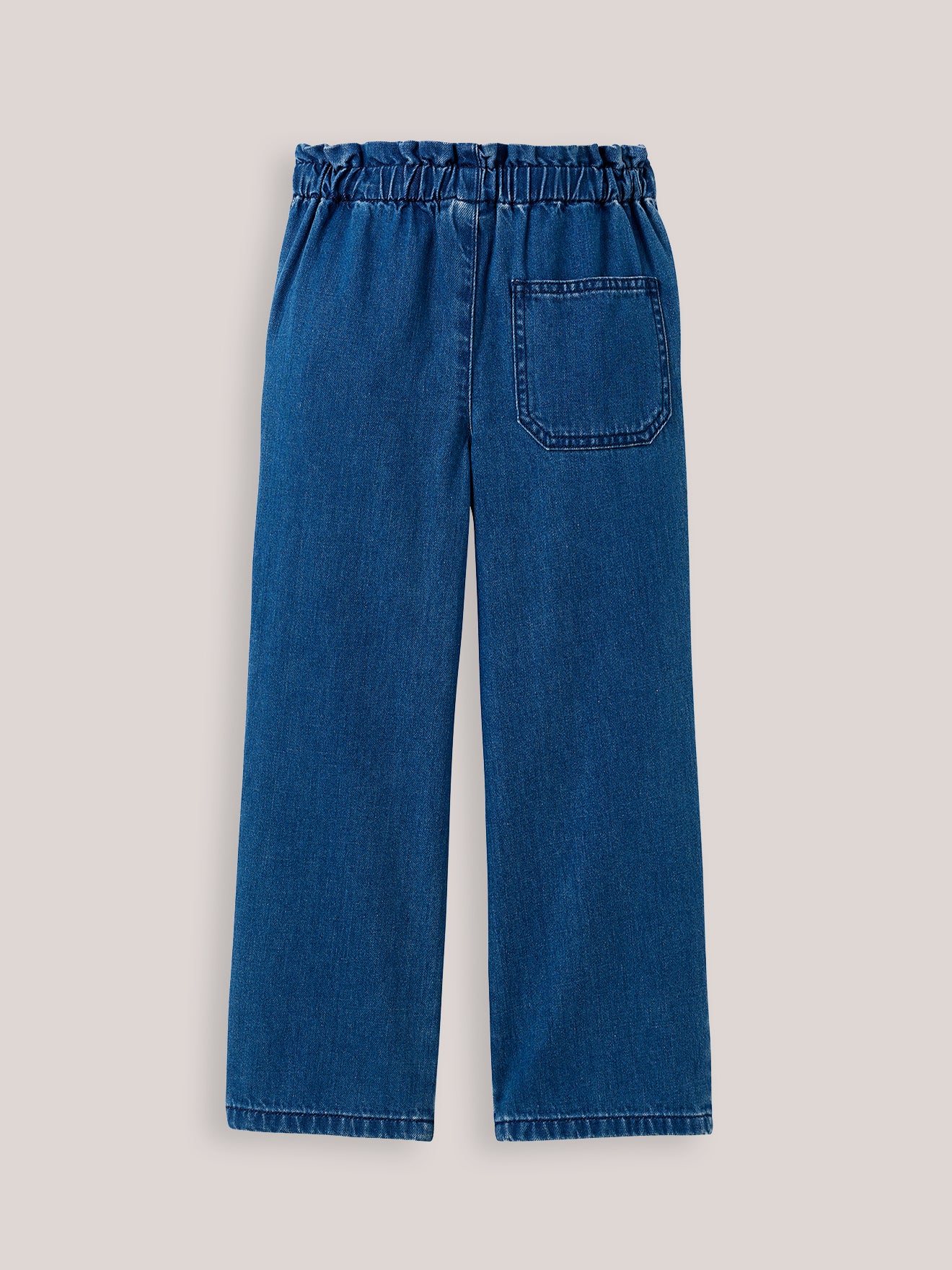 Wijde meisjesbroek in light denim