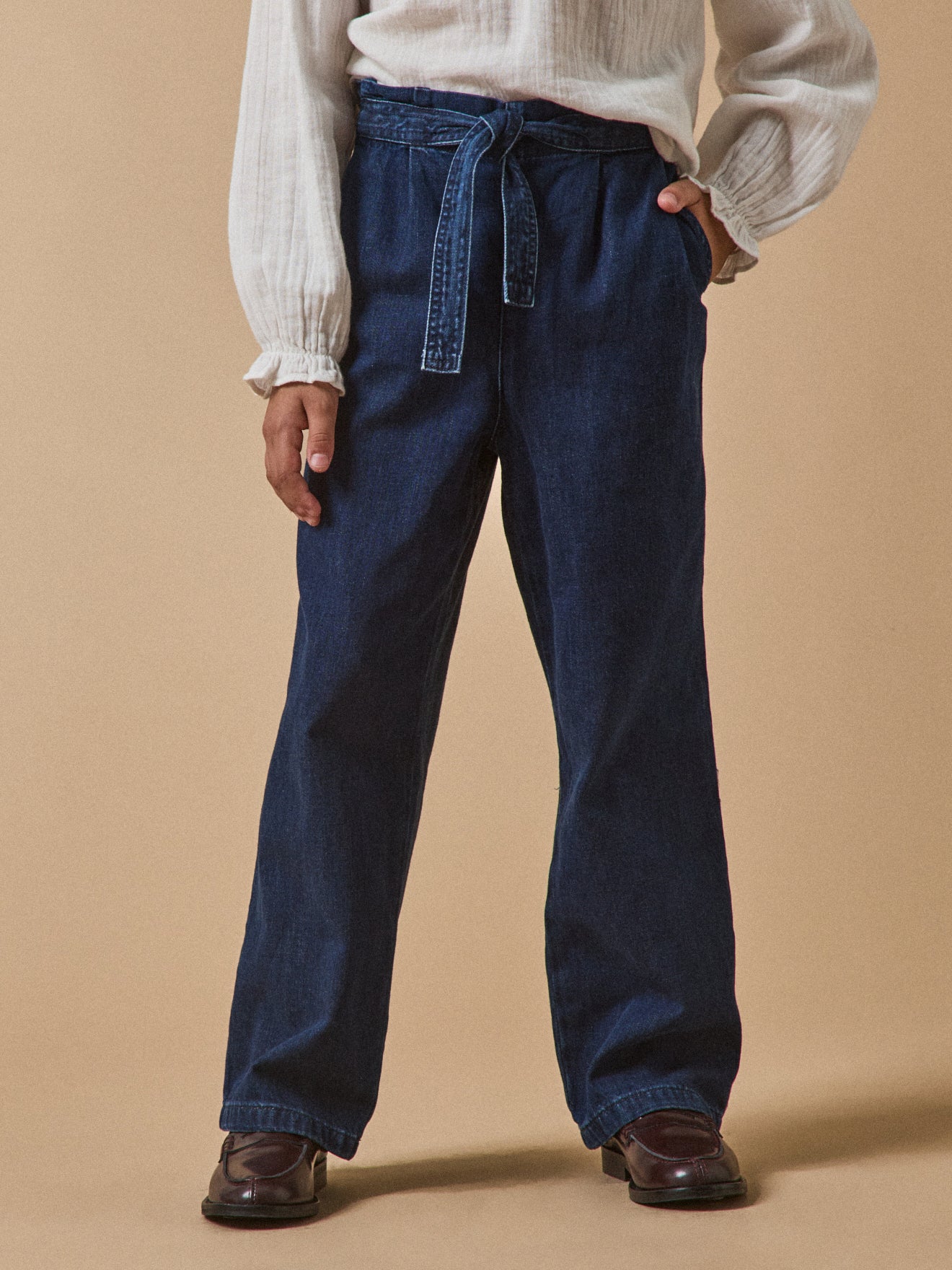 Pantalon large Fille denim light