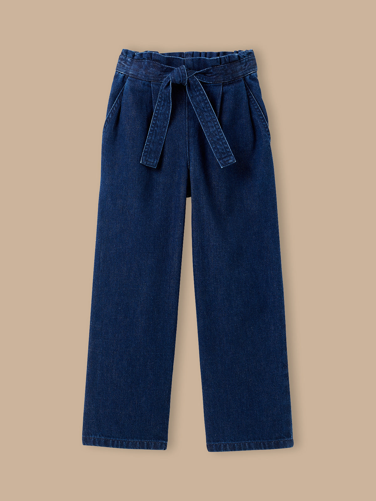 Wijde meisjesbroek in light denim