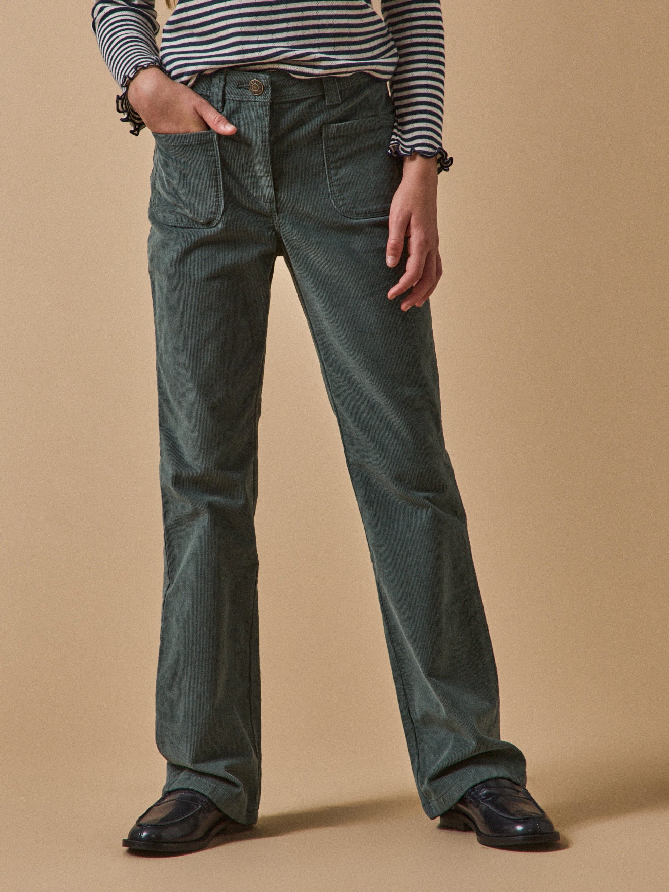 Pantalon flare Fille en velours