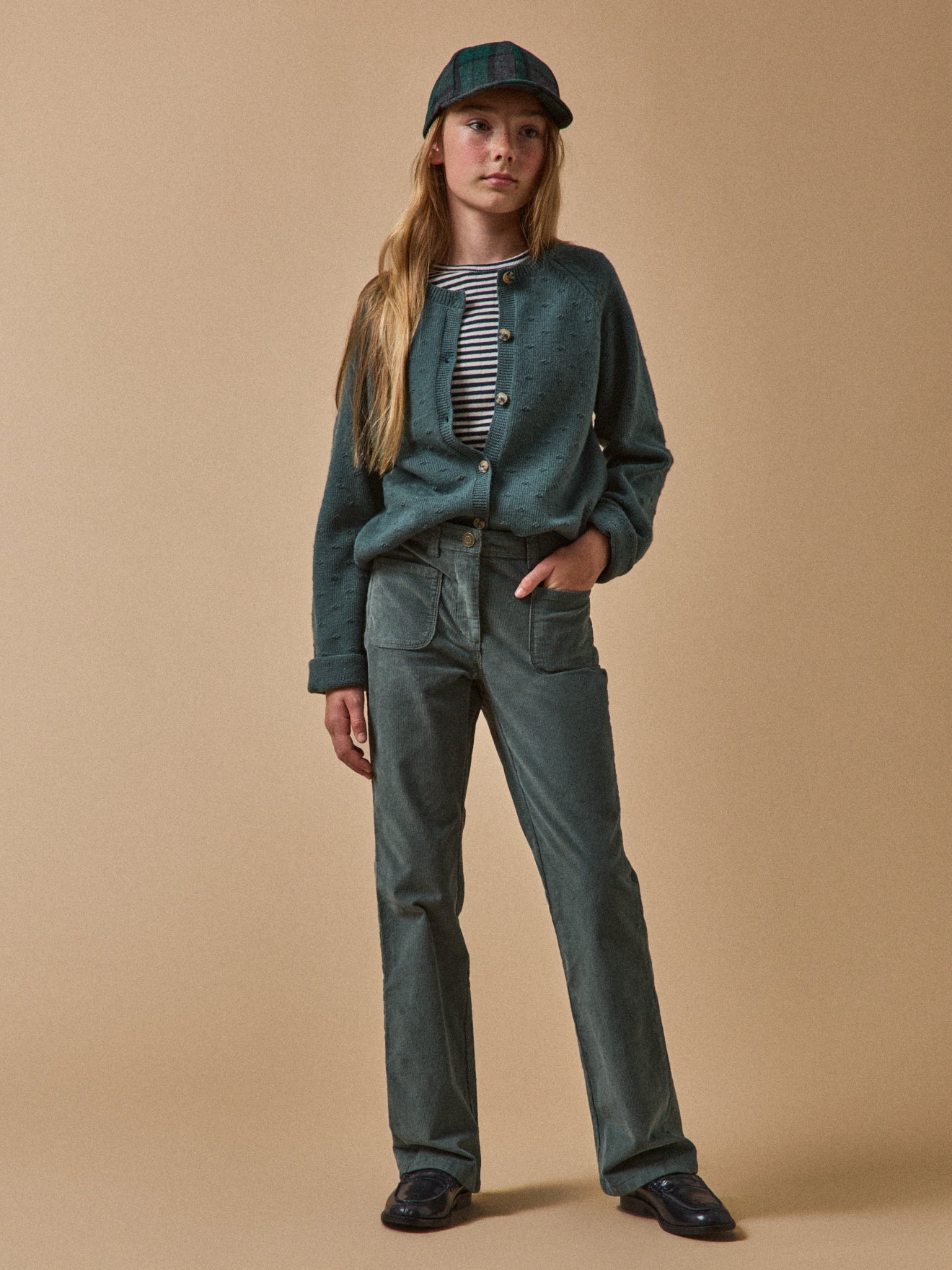 Pantalon flare Fille en velours