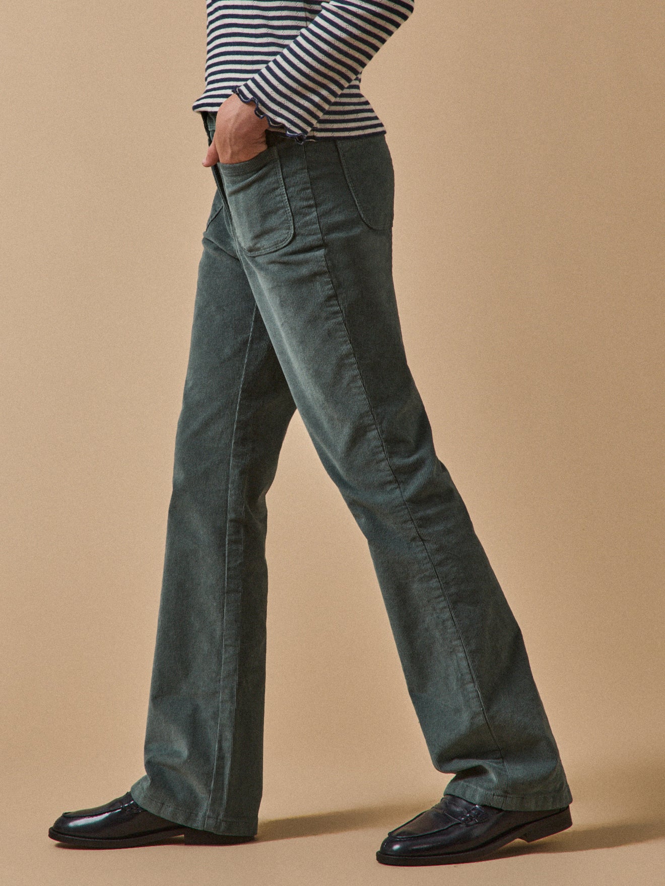 Pantalon flare Fille en velours