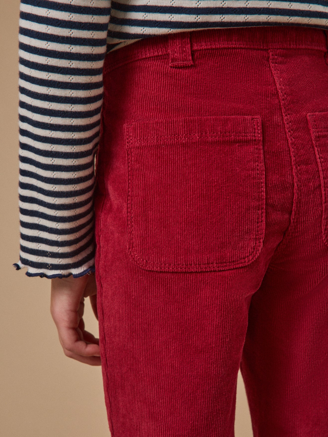 Flared meisjesbroek in velours