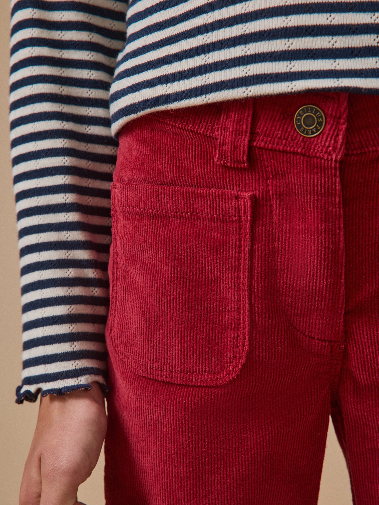 Flared meisjesbroek in velours