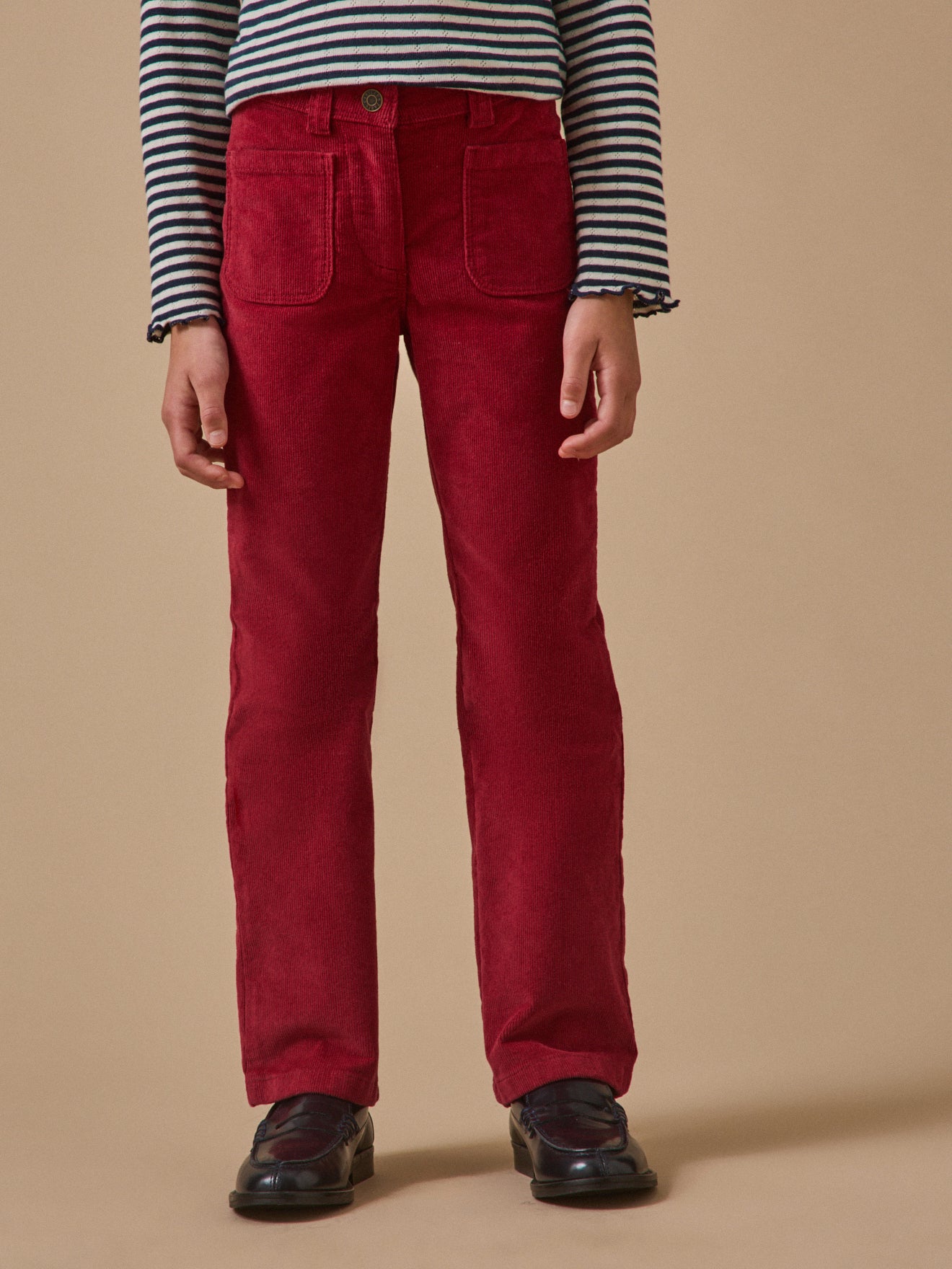 Flared meisjesbroek in velours