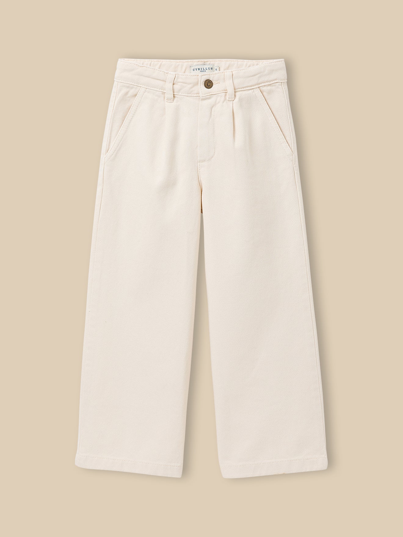 Wijde meisjesbroek in gekleurd denim - Junior collectie